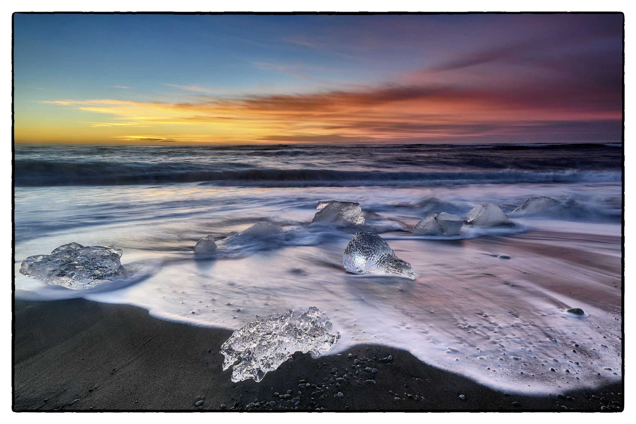 11-24mm F4 G SSM sample photo. Ice on the beach photography