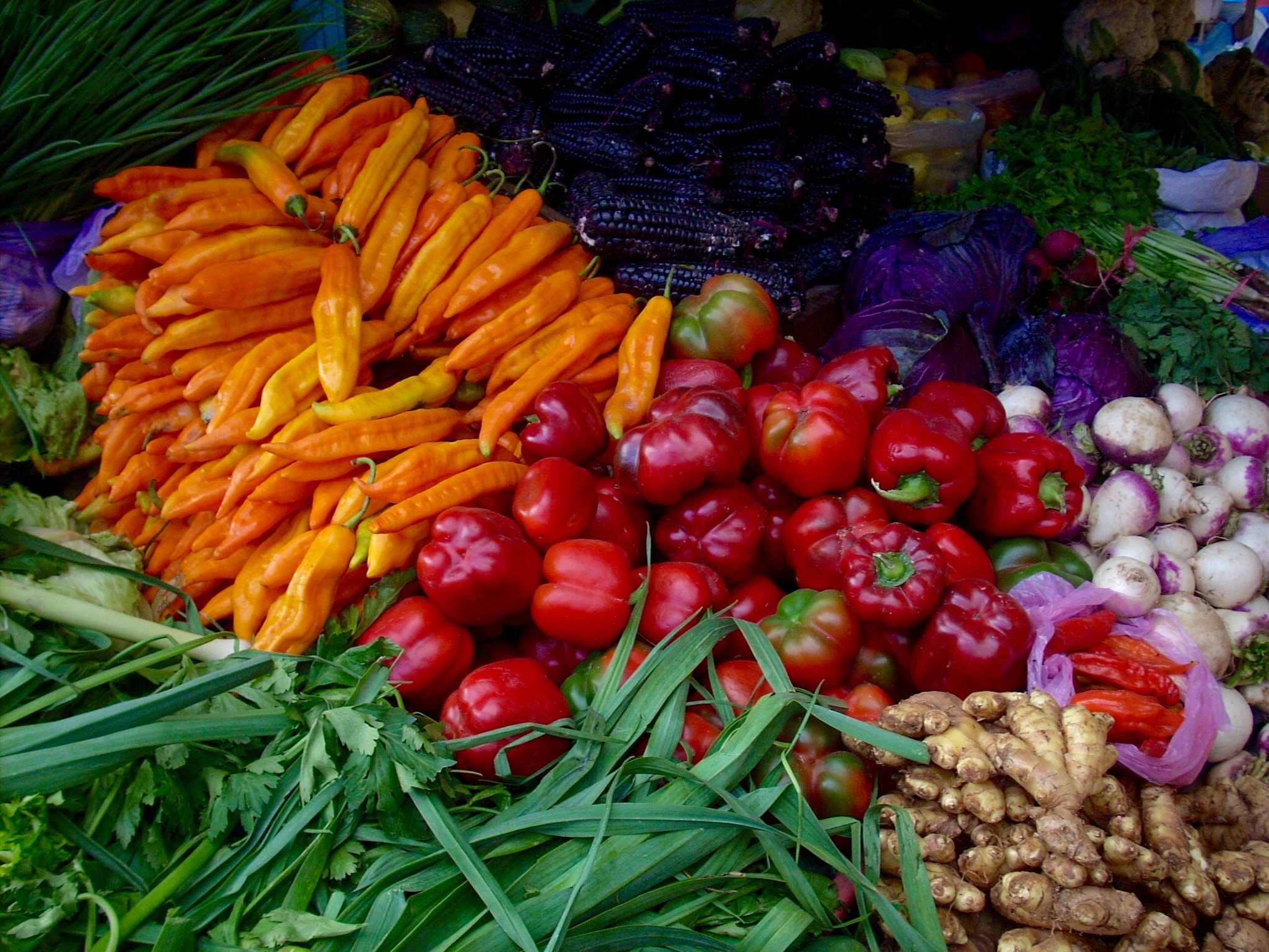 Nikon COOLPIX L10 sample photo. Peruvian market food photography