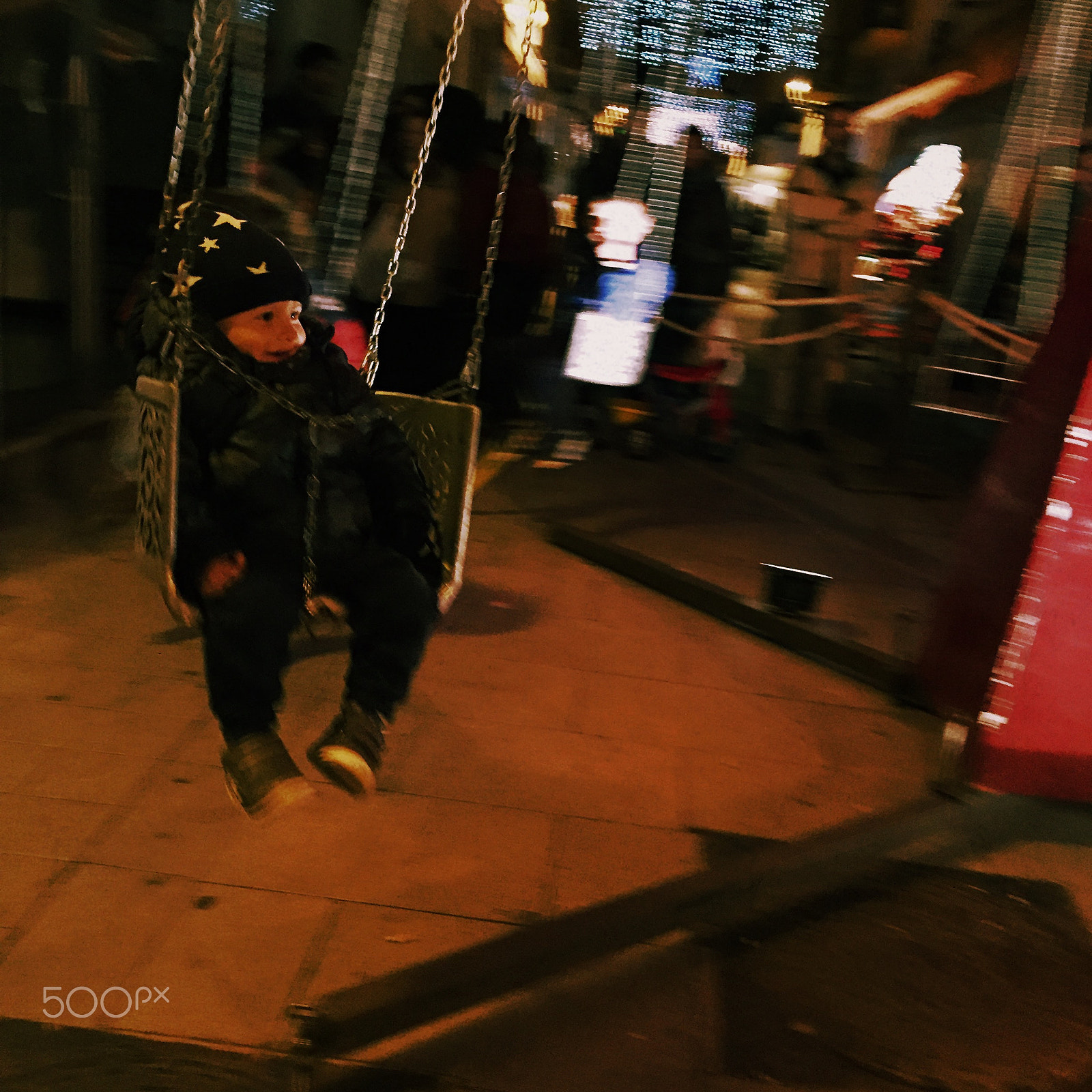 Hipstamatic 304 sample photo. Small boy in a carousel photography