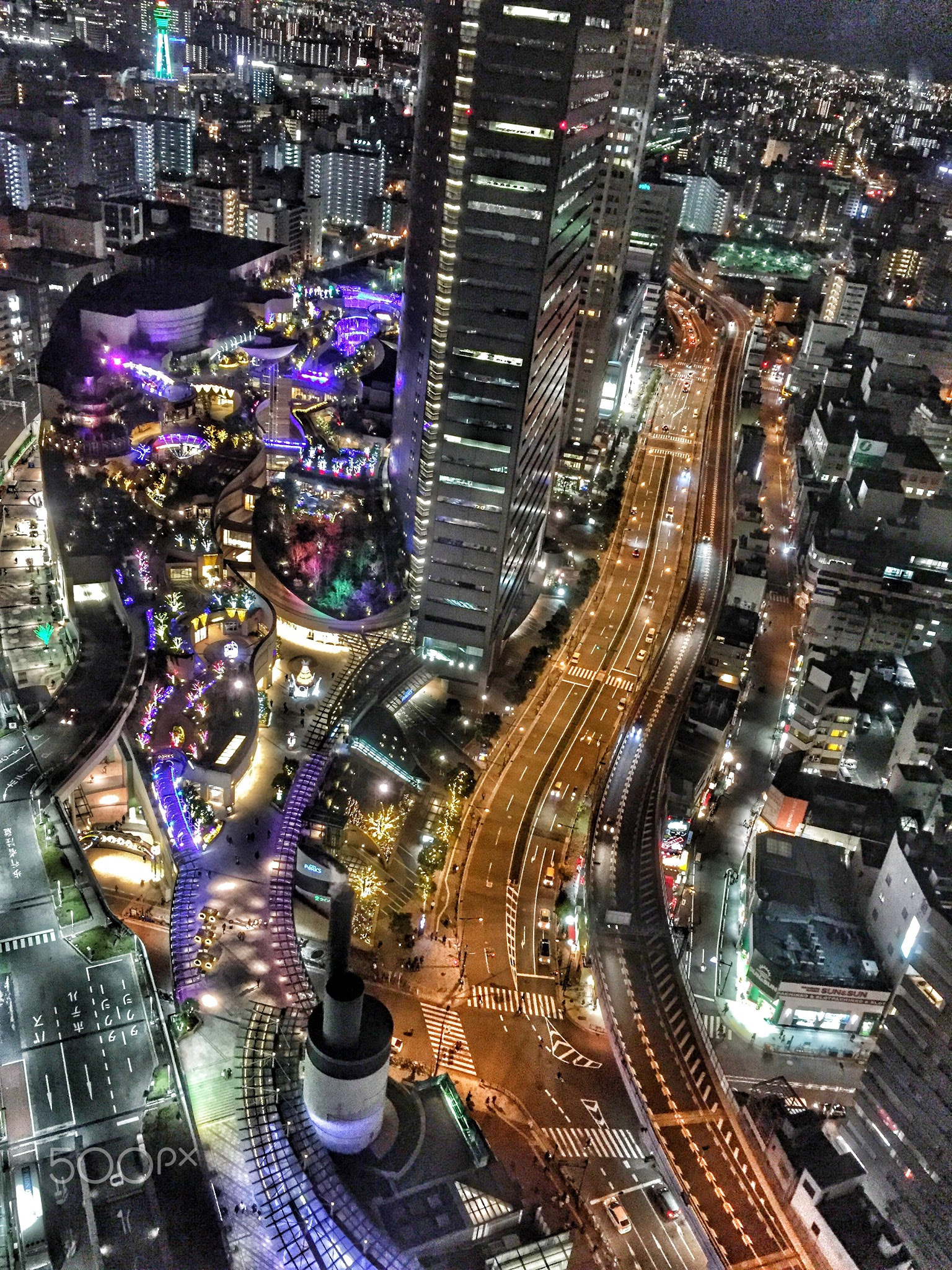 なんばパークスの夜景