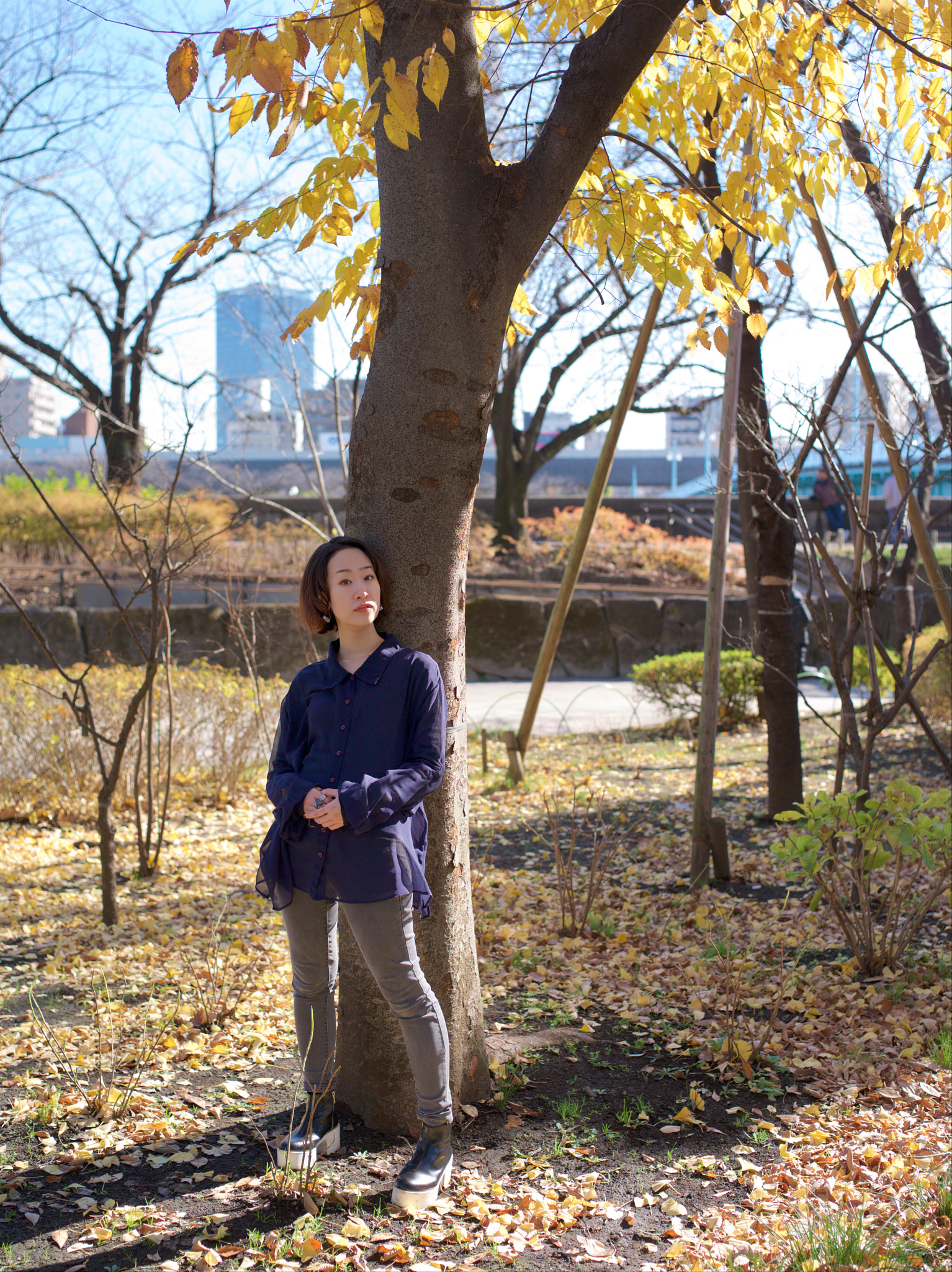 Pentax 645D sample photo. Akiko by the river photography