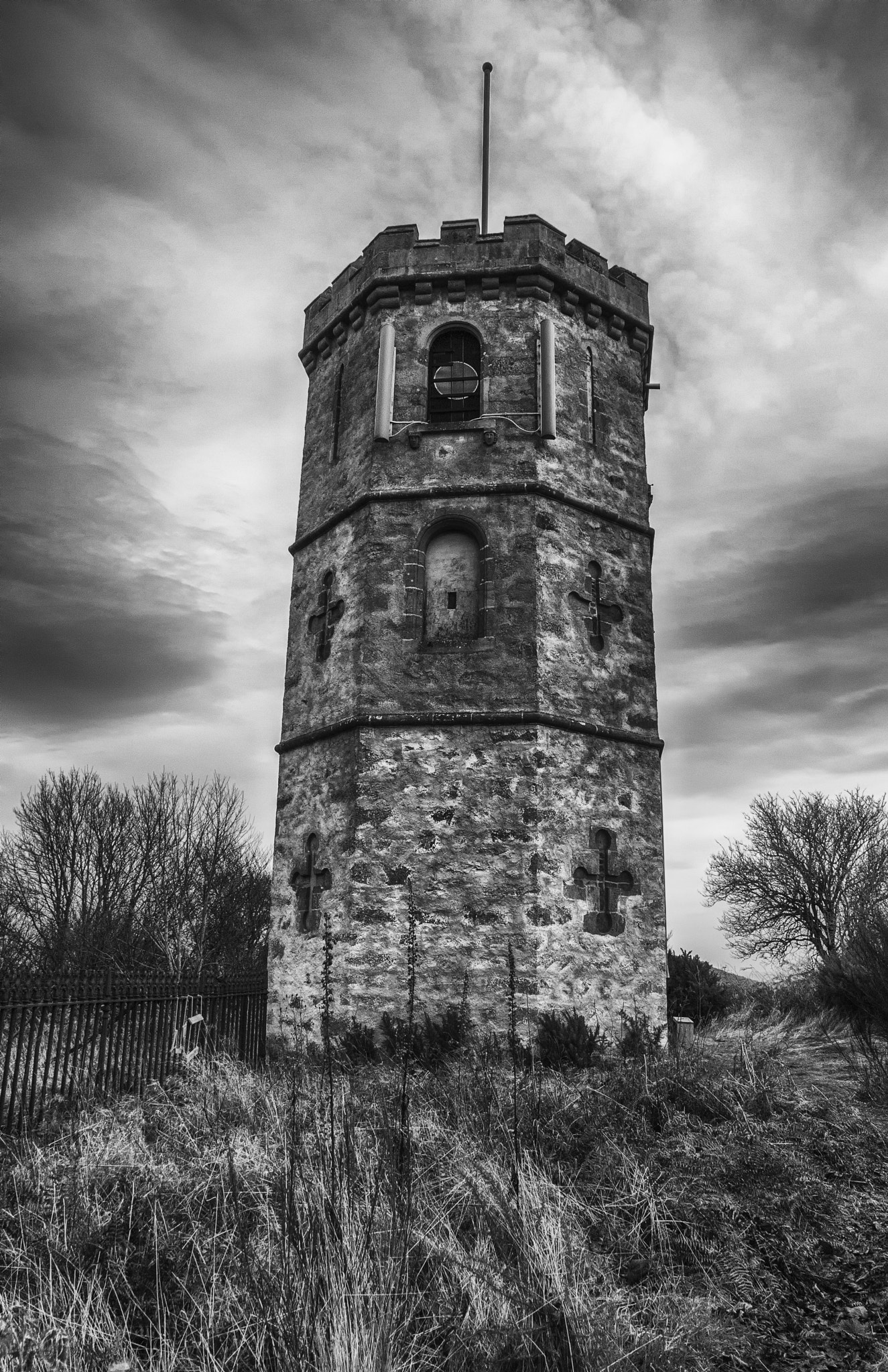 Olympus E-30 sample photo. York tower b&w photography