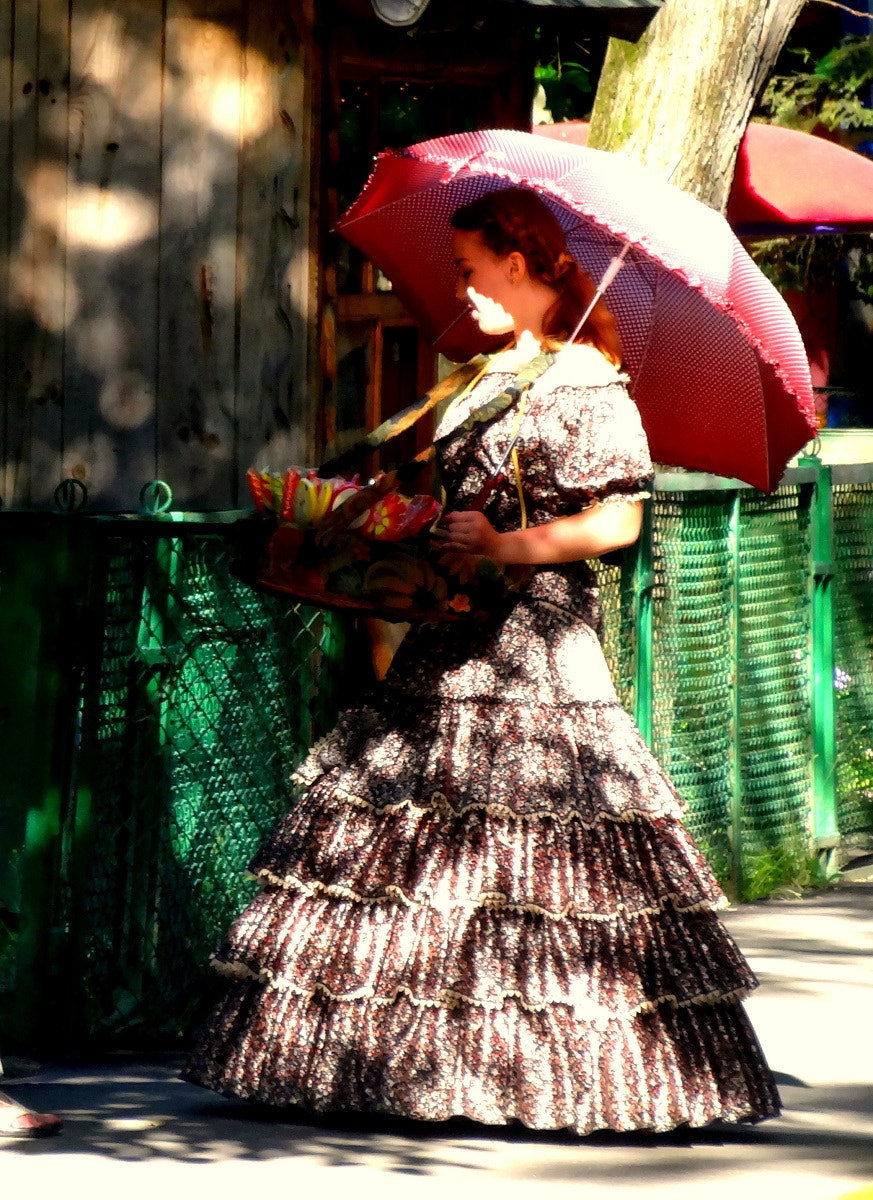 Sony DSC-HX20 sample photo. Saleswoman of sweets photography