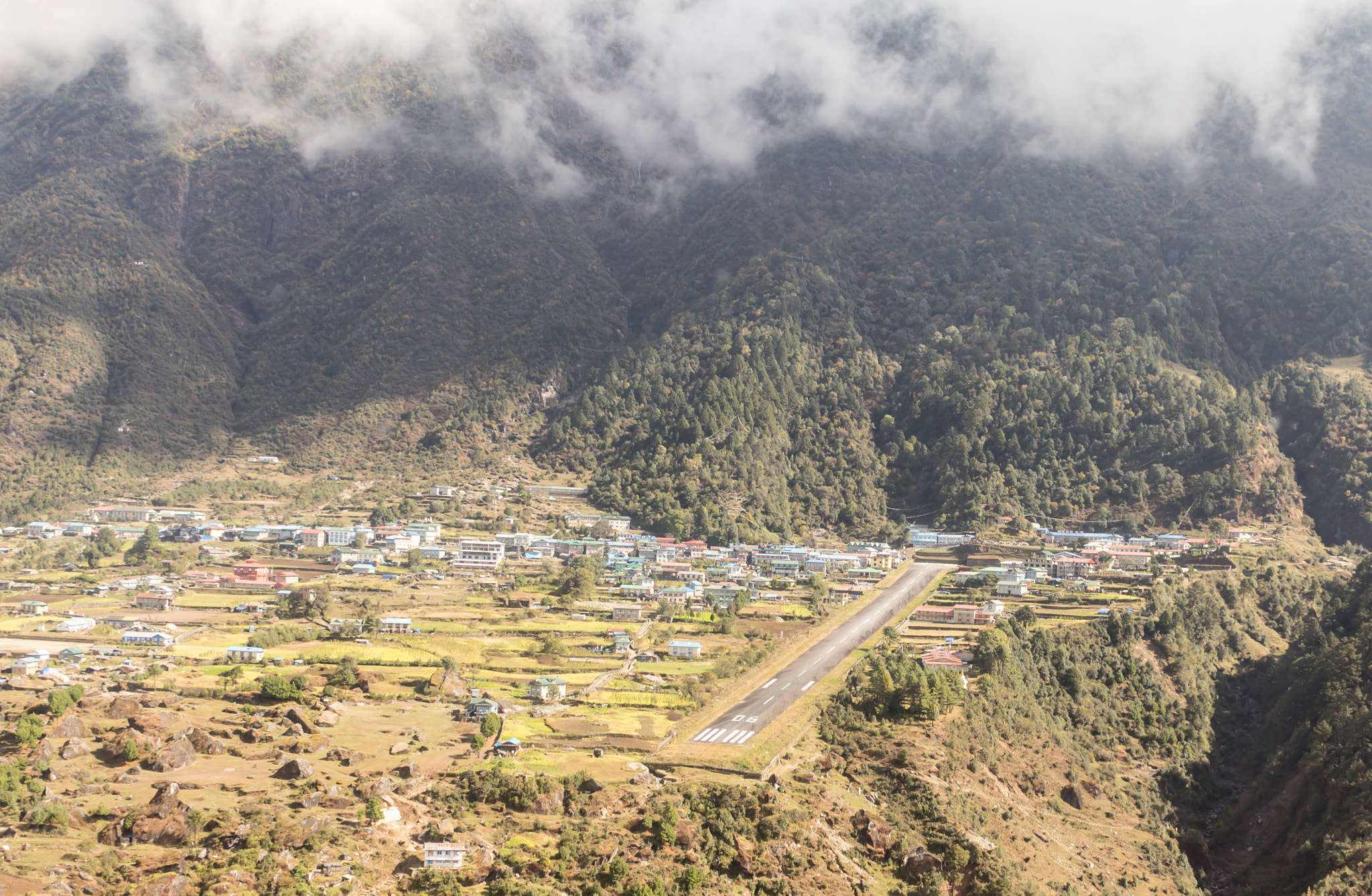 Canon EOS 60D + Canon EF 24mm f/1.4L sample photo. Lukla airport photography