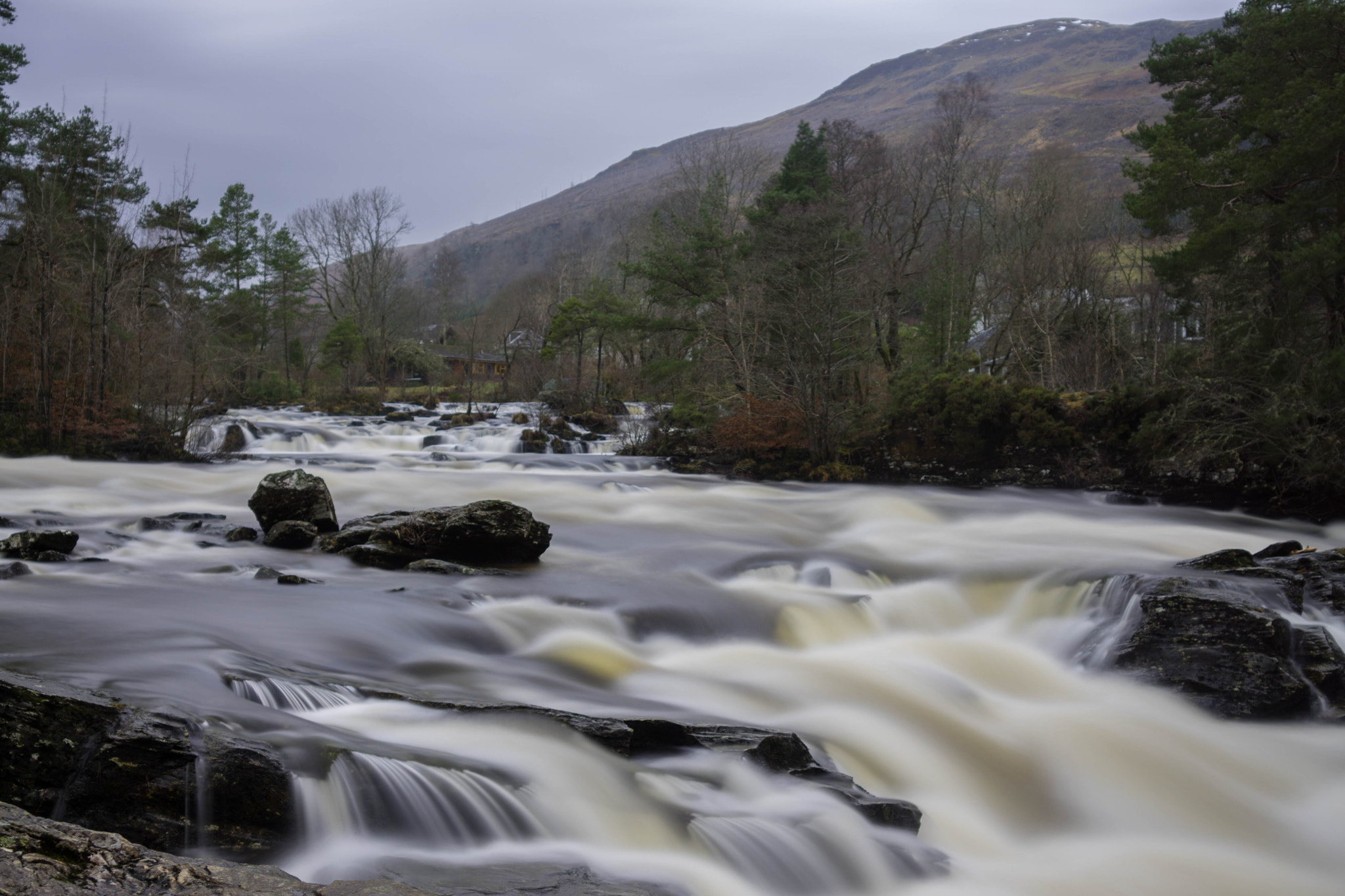Sony ILCA-77M2 sample photo. Falls of dochart, long exp. photography