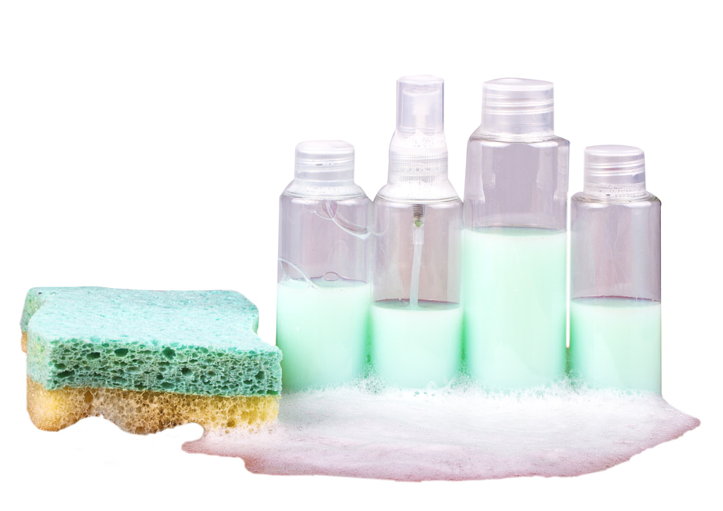Sponge and bubble bath bottles by Fabio Alcini / 500px