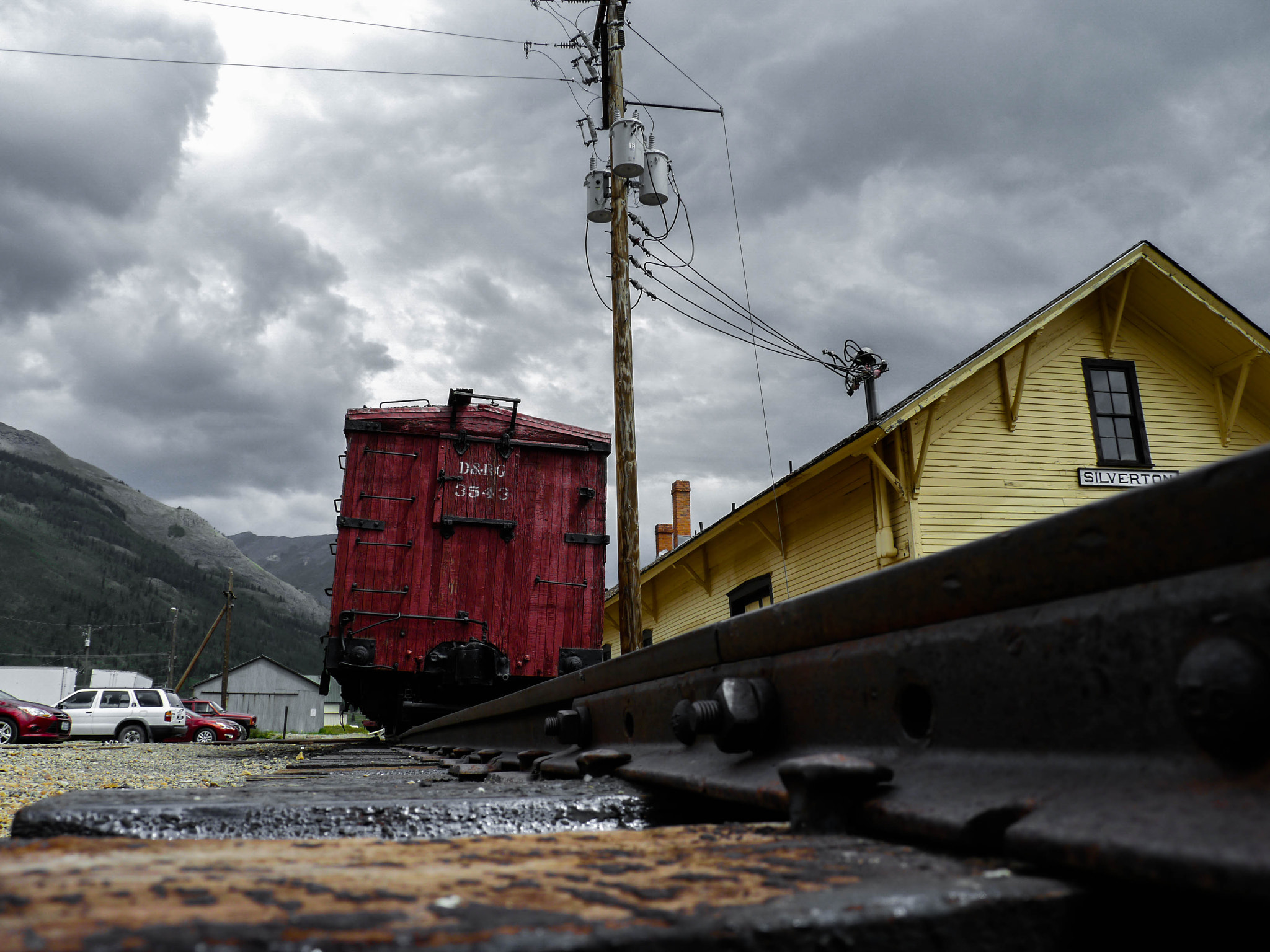 Panasonic Lumix DMC-G5 sample photo. A box car in silverton, colorado photography