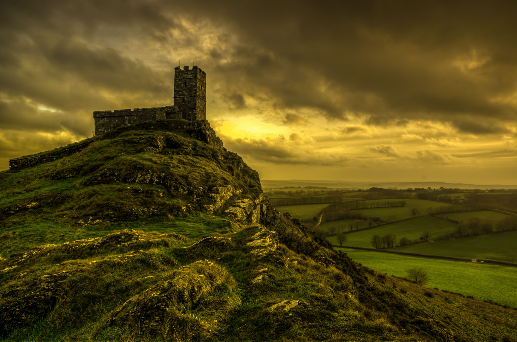 Pentax K-50 sample photo. Brentor church photography