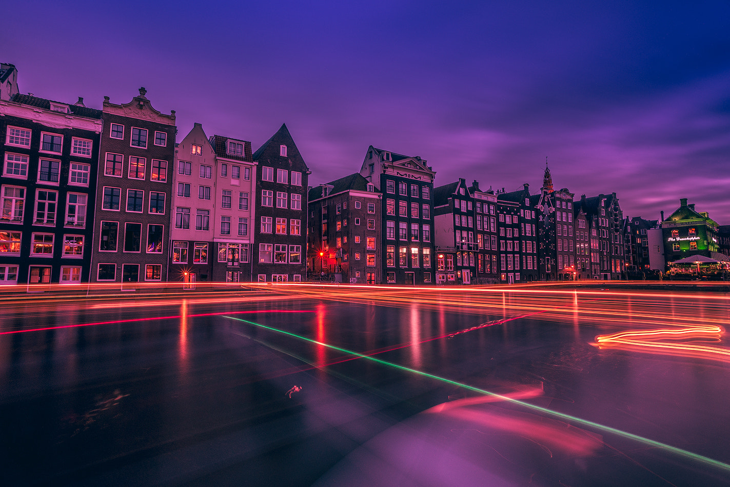 Nikon D610 + AF Nikkor 18mm f/2.8D sample photo. Amsterdam by night photography
