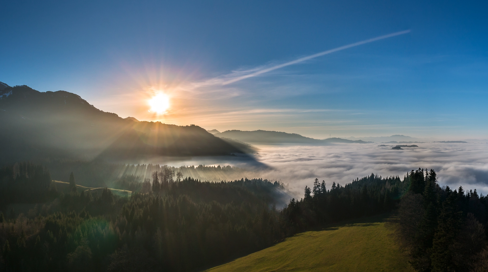 Sony Alpha NEX-5T + Sony E 16mm F2.8 sample photo. Dreamy aerial picture from above the sea of fog photography