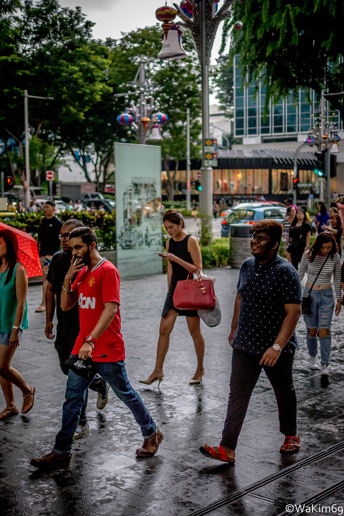 Panasonic Lumix DMC-G5 + Panasonic Leica DG Summilux 25mm F1.4 II ASPH sample photo. Lady with a red bag... :) photography