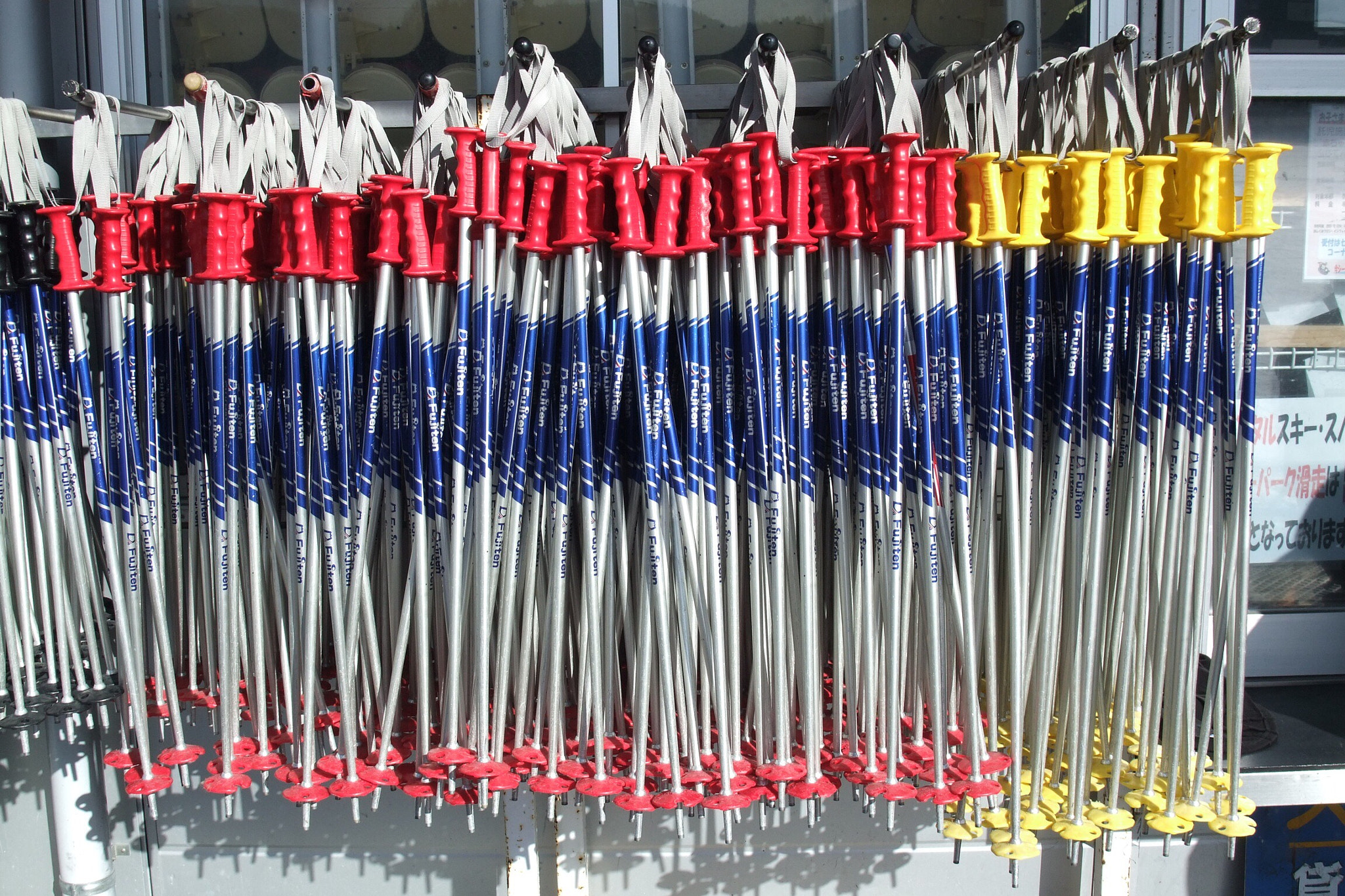 Fujifilm FinePix F100fd sample photo. __colorful ski poles__ photography