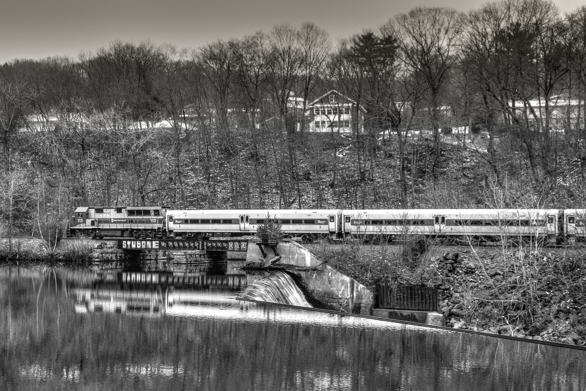 Nikon D810 + AF Zoom-Nikkor 35-70mm f/2.8 sample photo. Waterbury train  near dam in ansonia photography
