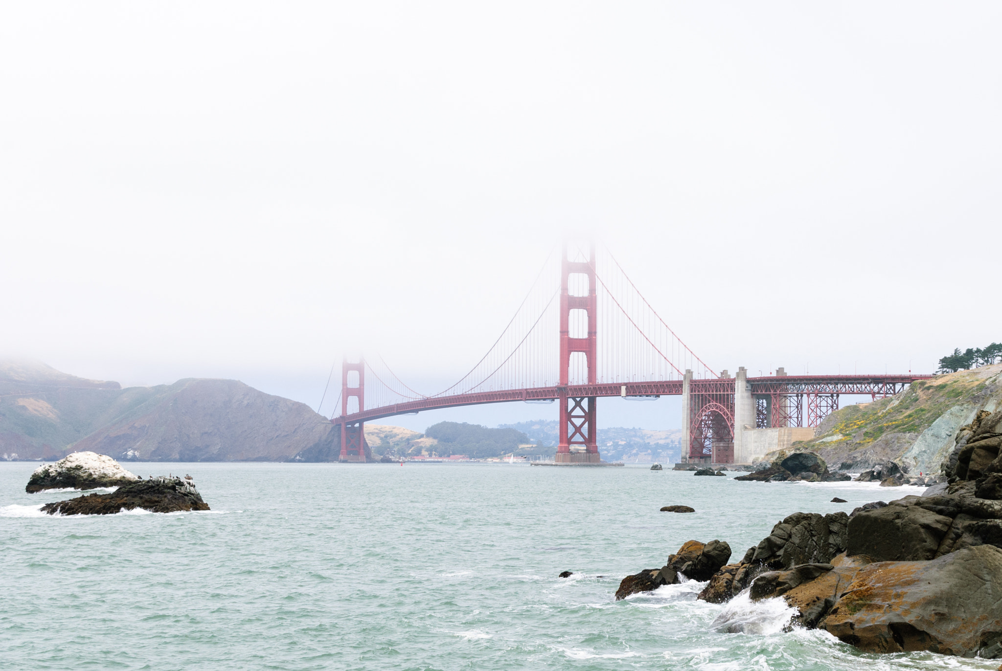 Nikon D40X + Nikon AF-S DX Nikkor 35mm F1.8G sample photo. Foggy golden gate photography