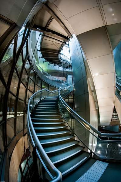 Nikon D300 + Samyang 8mm F3.5 Aspherical IF MC Fisheye sample photo. Underground stairs photography