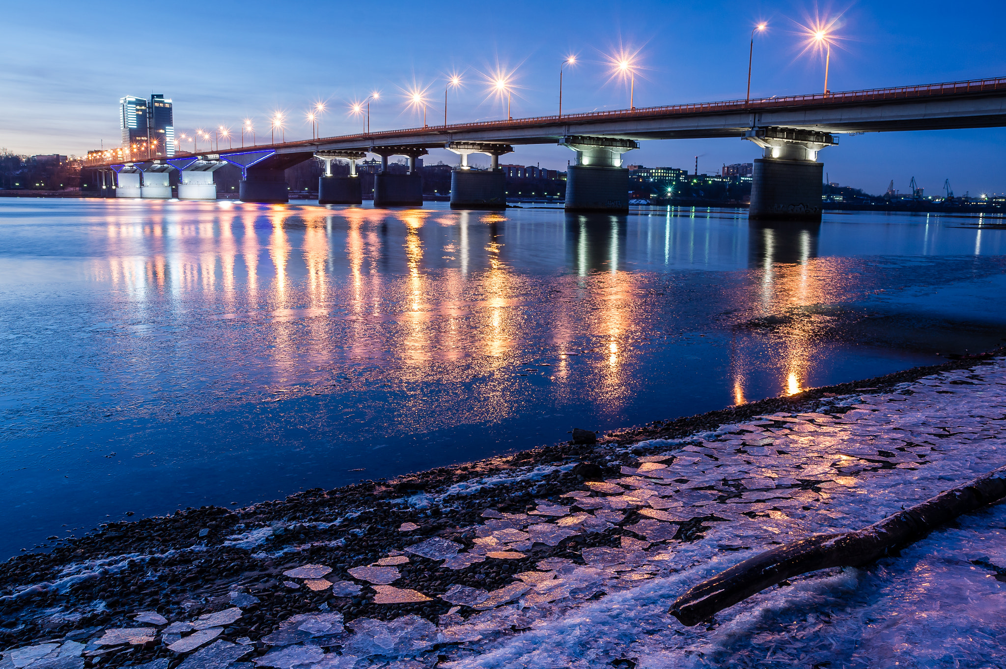 Sony Alpha DSLR-A580 sample photo. Night bridge 02 photography