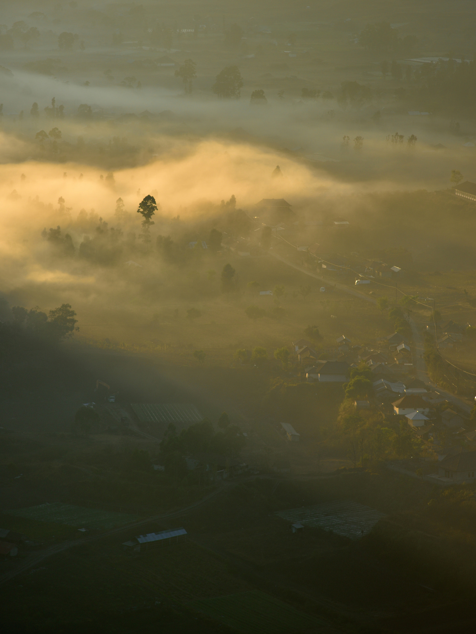 Nikon D750 + Nikon AF Nikkor 180mm F2.8D ED-IF sample photo. Morning mist in pinggan village photography