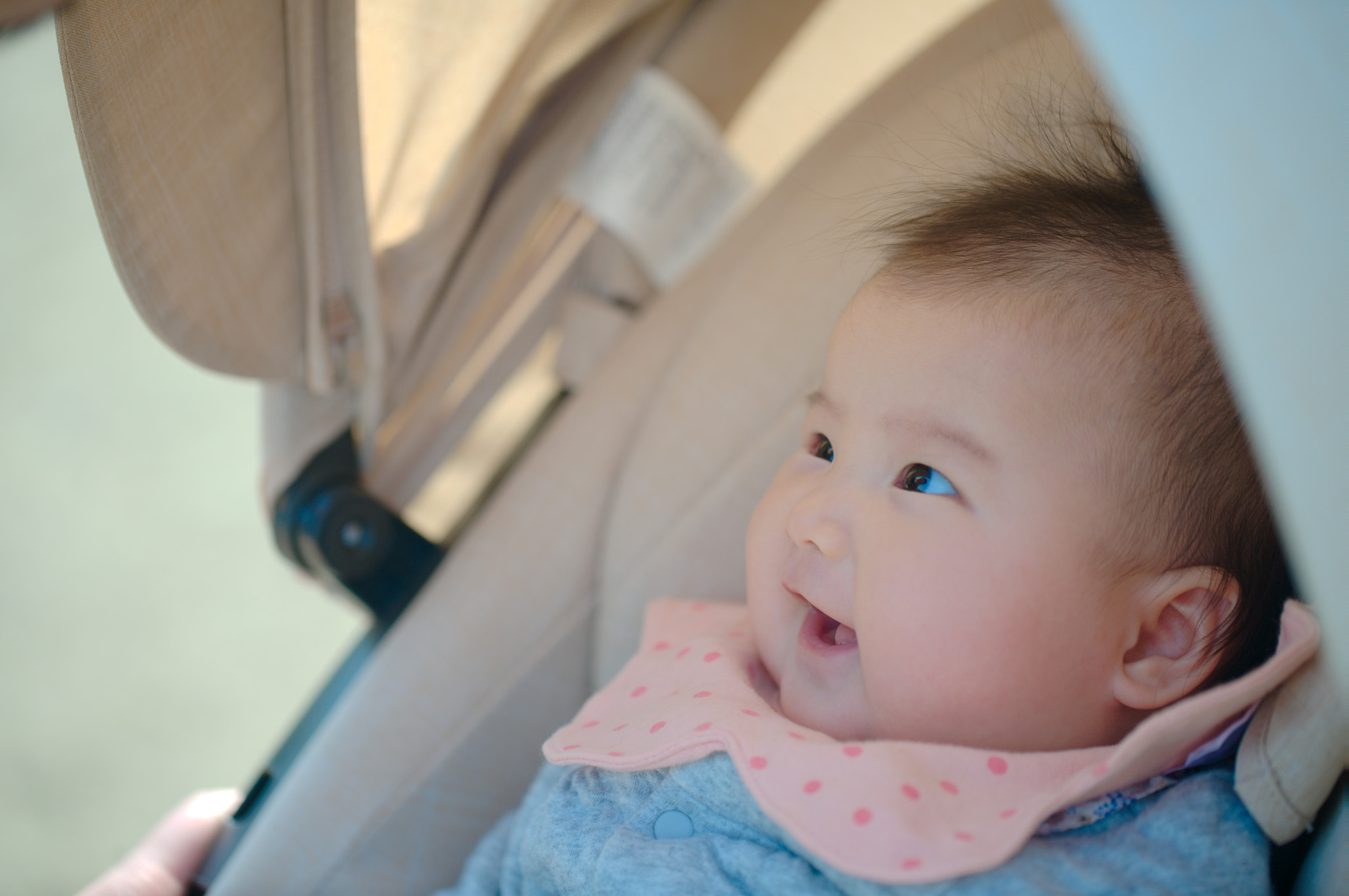 Sony a7R II + Canon EF 100mm F2.8L Macro IS USM sample photo. Baby in car photography
