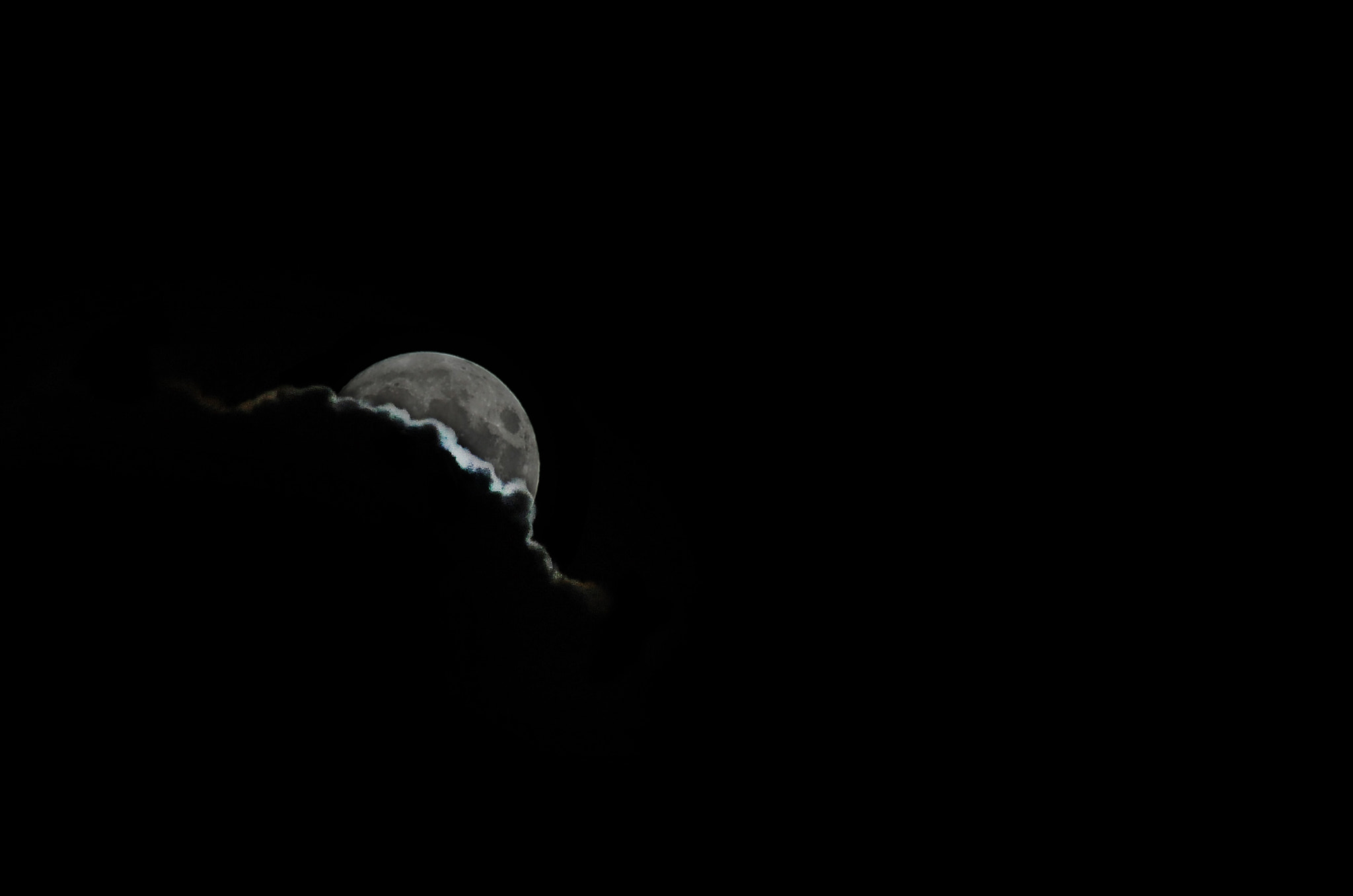 Sigma 70-300mm F4-5.6 APO DG Macro sample photo. Moon behind clouds photography