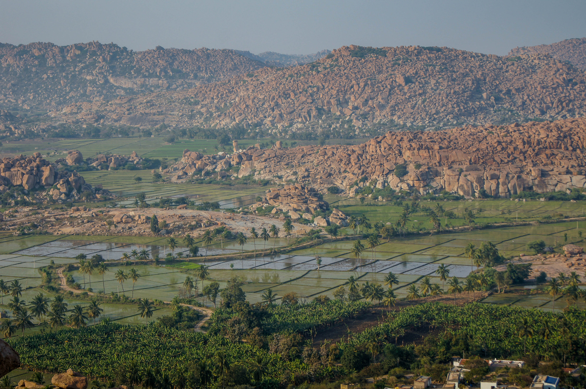 Sony Alpha DSLR-A580 sample photo. The fields, hills and river in hampi photography
