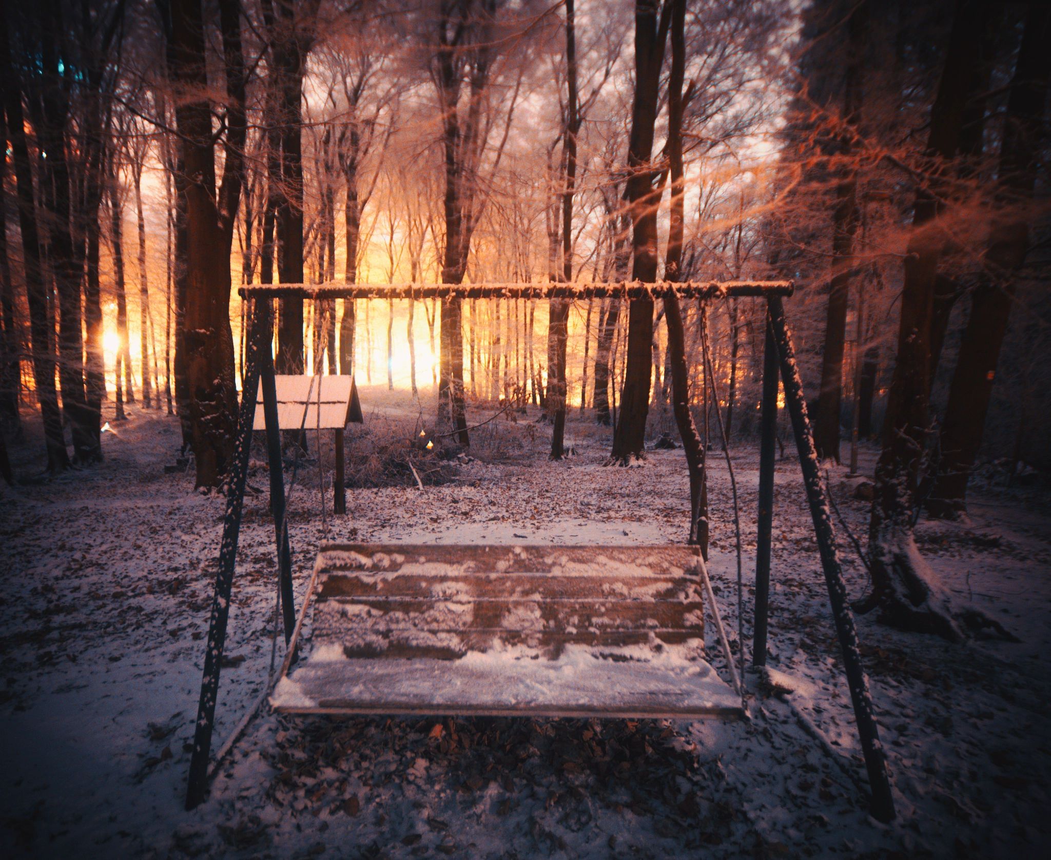 Sigma AF 10-20mm F4-5.6 EX DC sample photo. Frozen bench photography