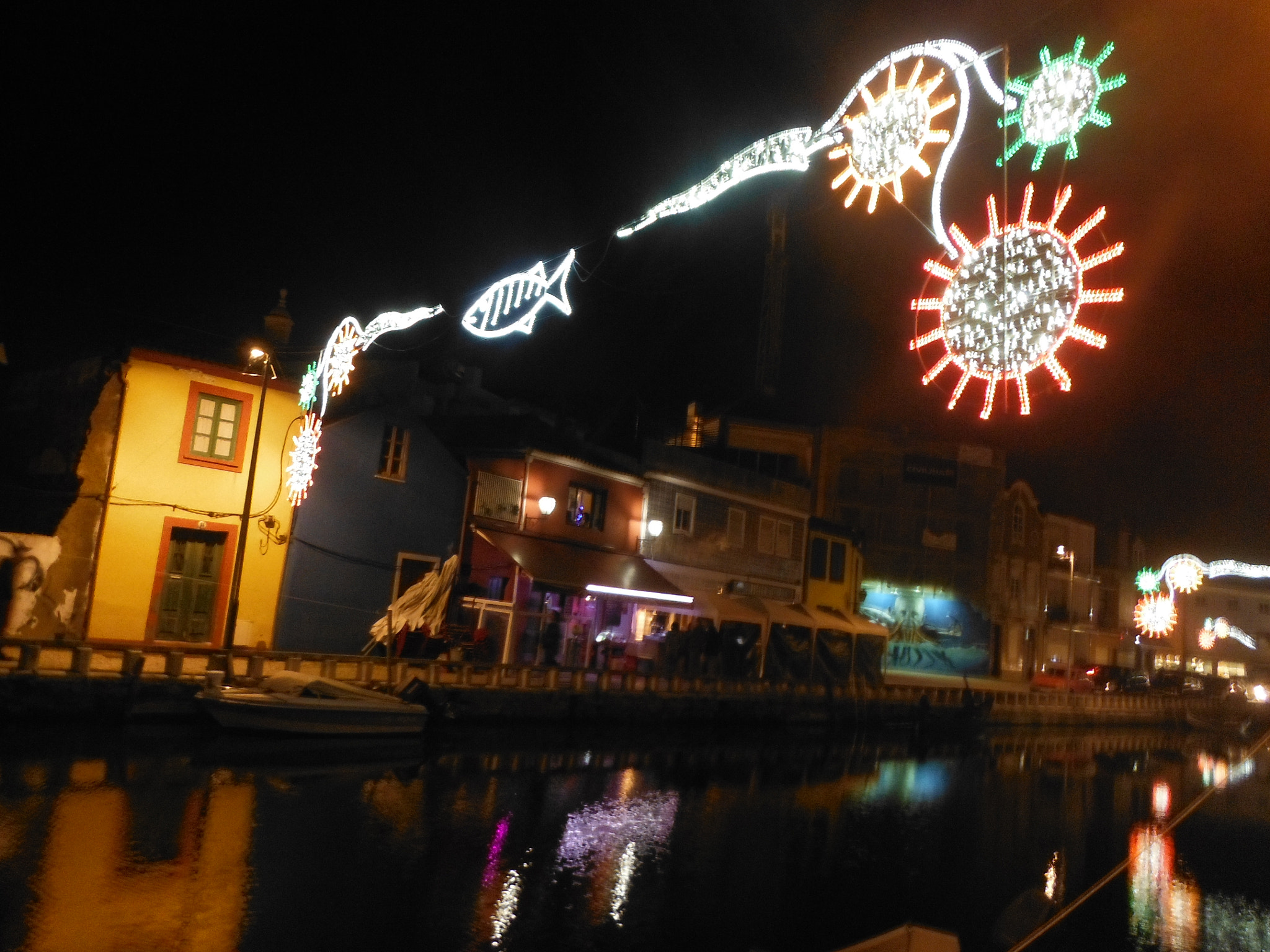 Fujifilm FinePix XP150 sample photo. The old canal decorated with lights photography