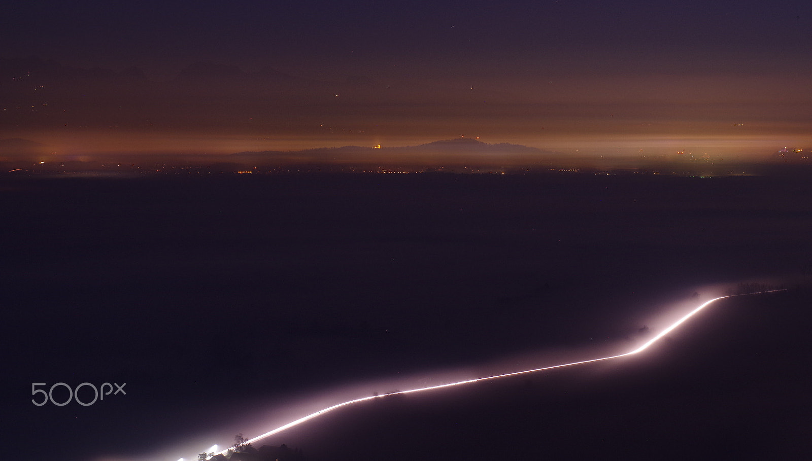 Pentax K-50 + Pentax smc FA 50mm F1.4 sample photo. Nightview in direction of ljubljana photography