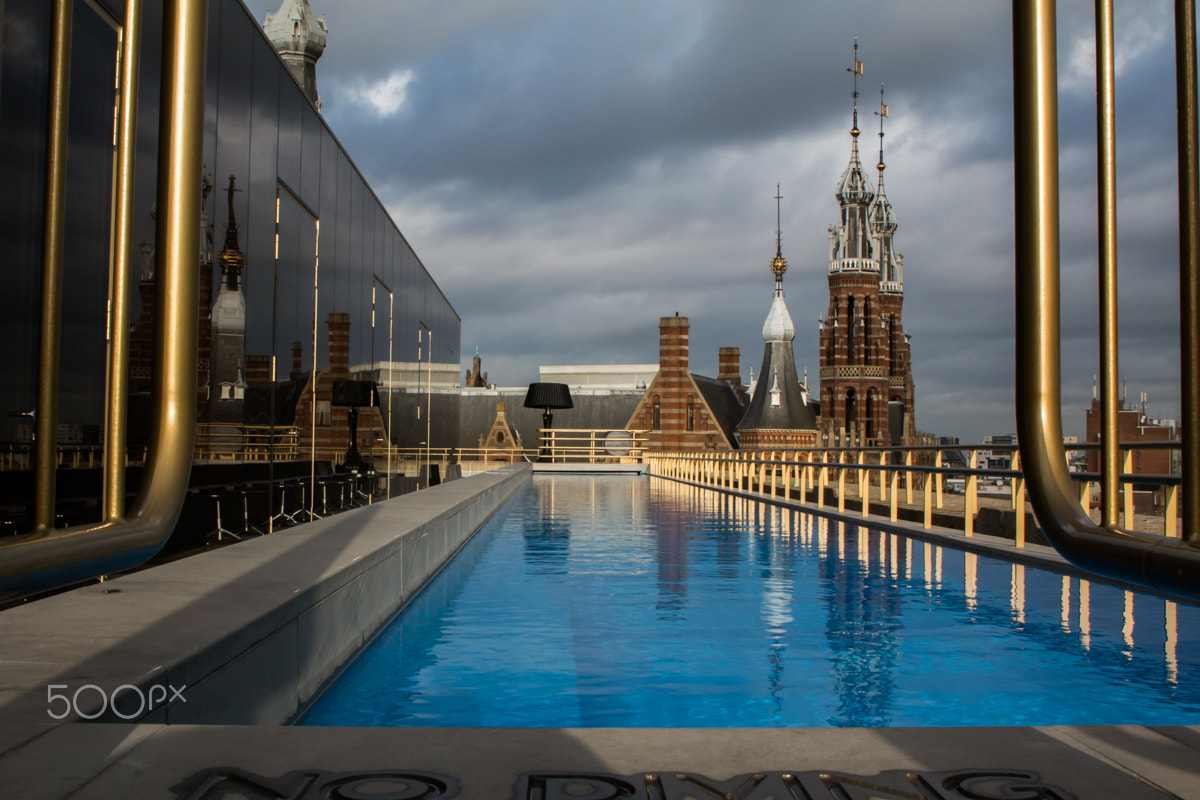 Canon EF 24mm F2.8 IS USM sample photo. W-hotel roof terrace photography