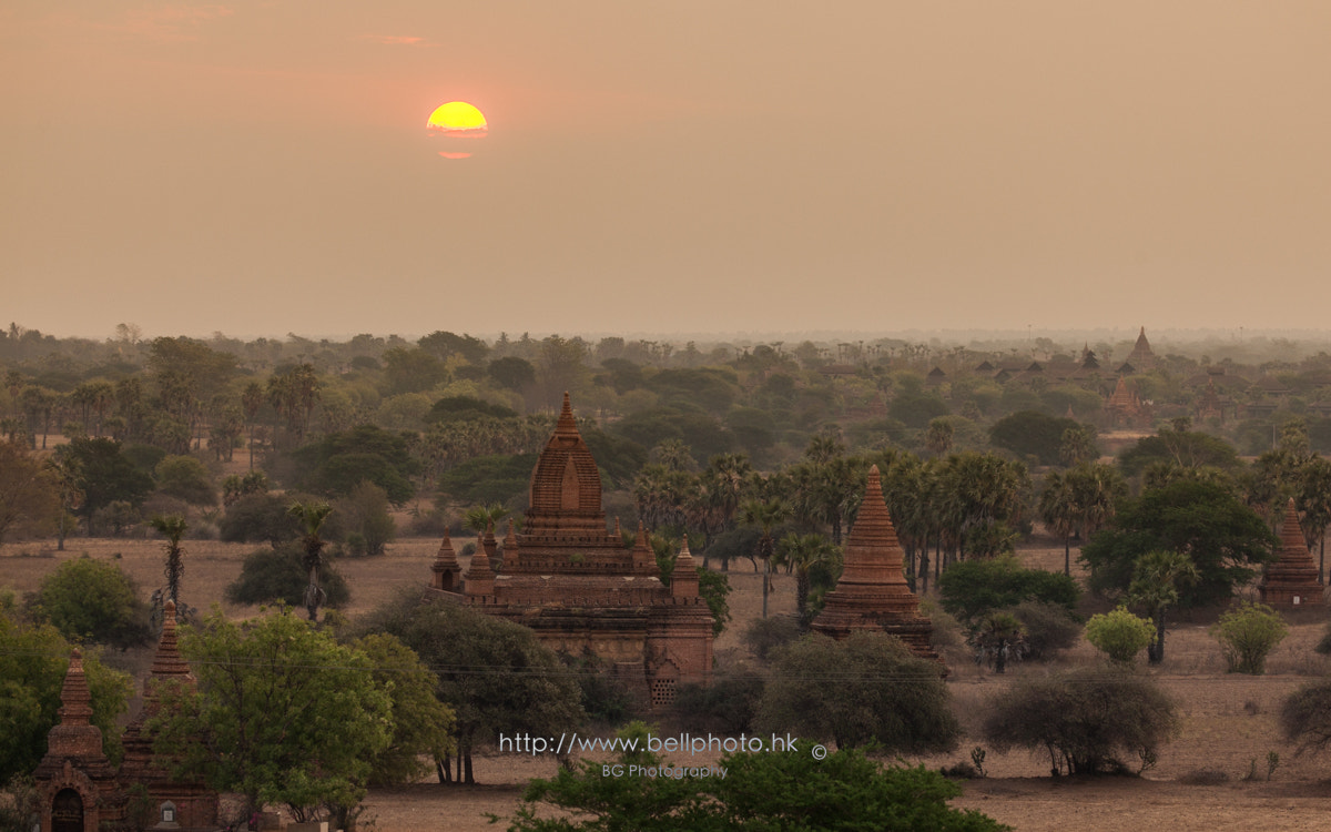 Canon EF 100-400mm F4.5-5.6L IS II USM sample photo. Sunrise on pagoda :: bagan (蒲甘) myanmar photography