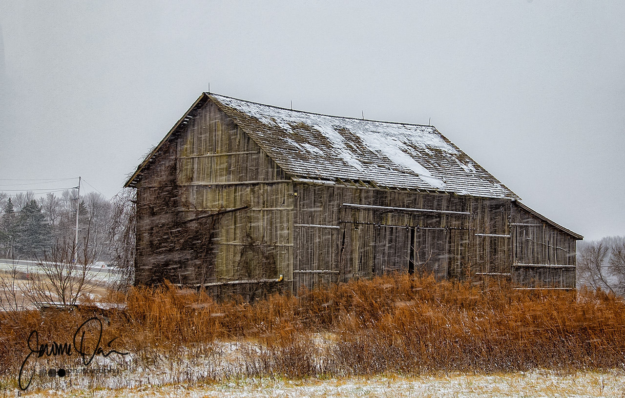 Canon EOS-1D X + Sigma 24-105mm f/4 DG OS HSM | A sample photo. Winter barn photography