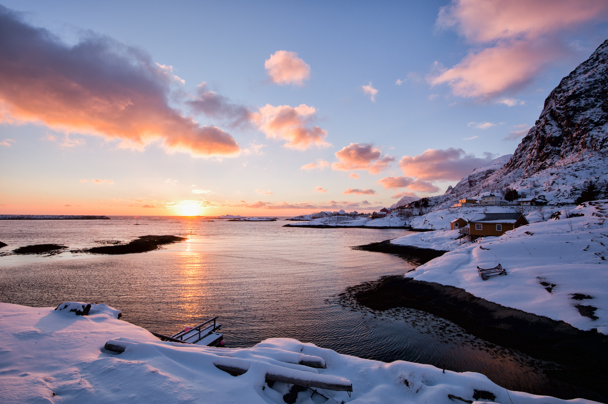 Nikon Df sample photo. Sørvågen sunset photography