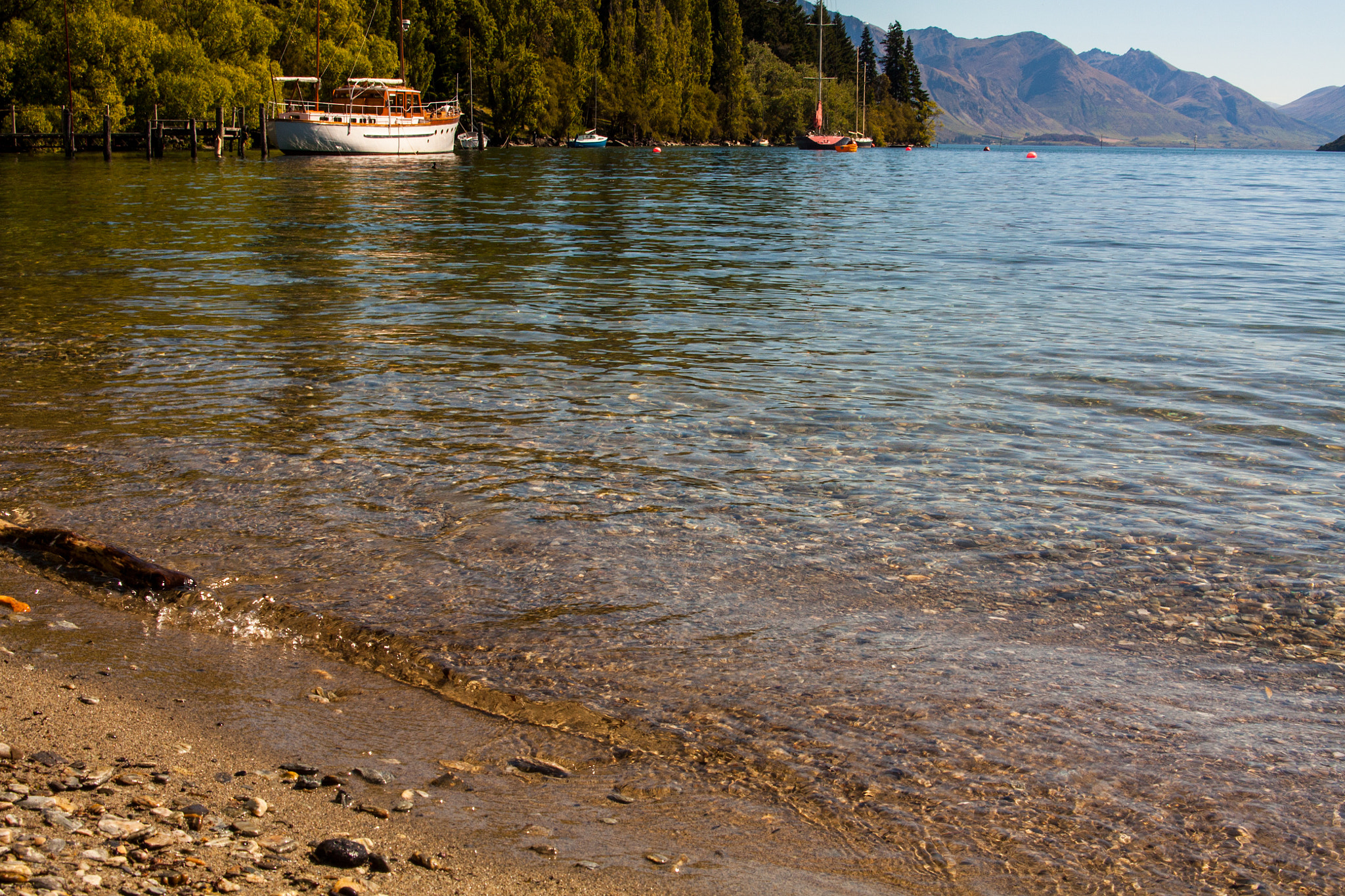 Canon EOS 450D (EOS Rebel XSi / EOS Kiss X2) + Tamron AF 28-200mm F3.8-5.6 XR Di Aspherical (IF) Macro sample photo. Lake wakatipu beach, queenstown photography