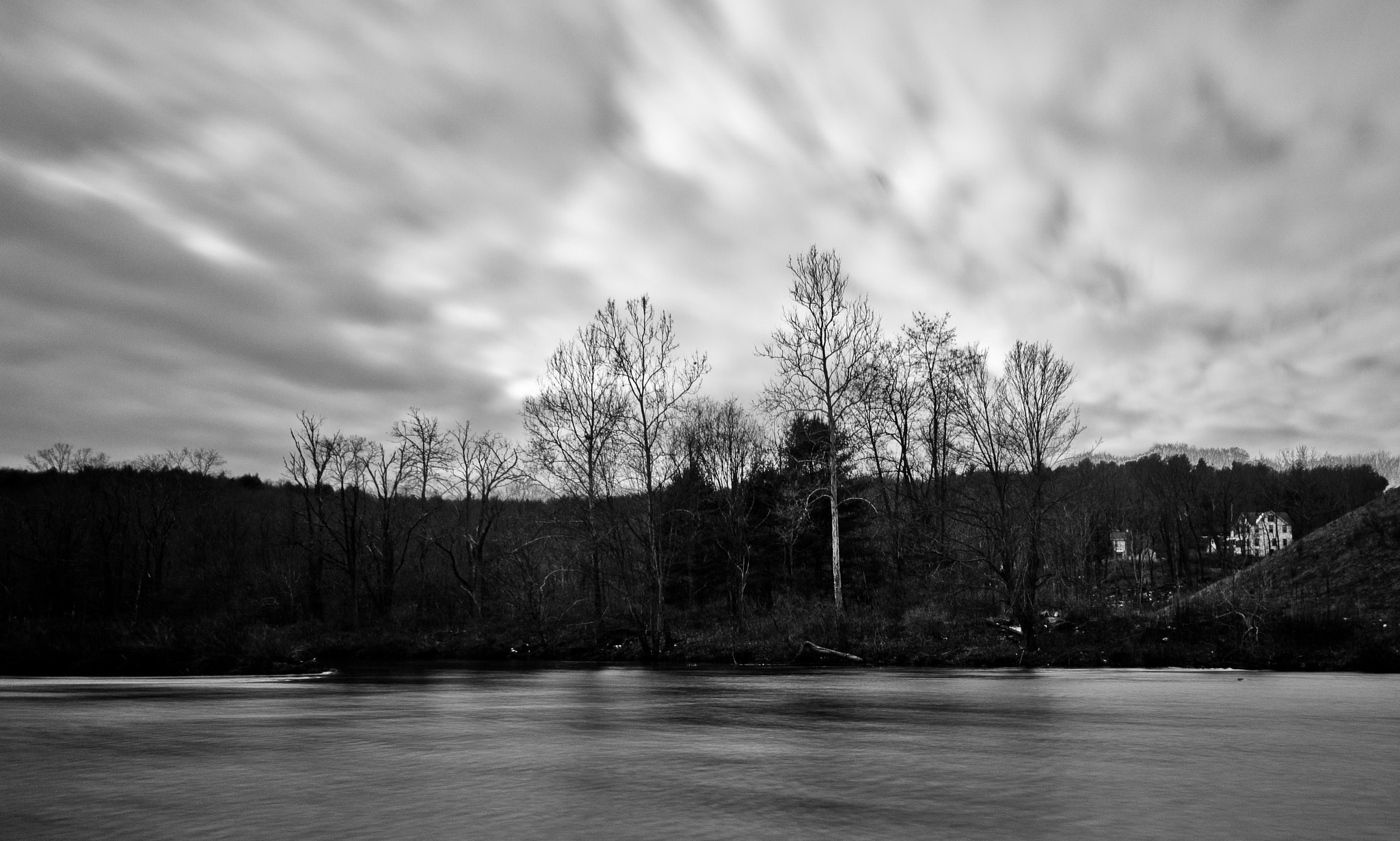 Sigma 10-20mm F3.5 EX DC HSM sample photo. Trees along a cold river photography