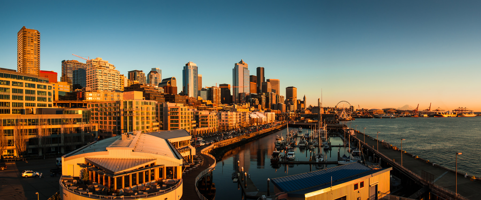 Nikon AF-S Nikkor 24-70mm F2.8E ED VR sample photo. Seattle waterfront panorama photography