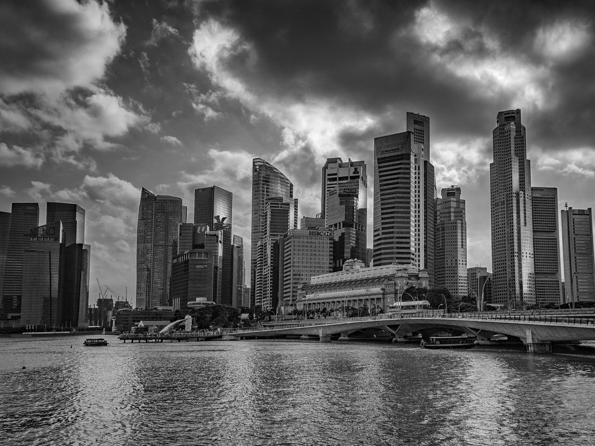 Minolta AF 28-80mm F3.5-5.6 II sample photo. Singapur b&w photography
