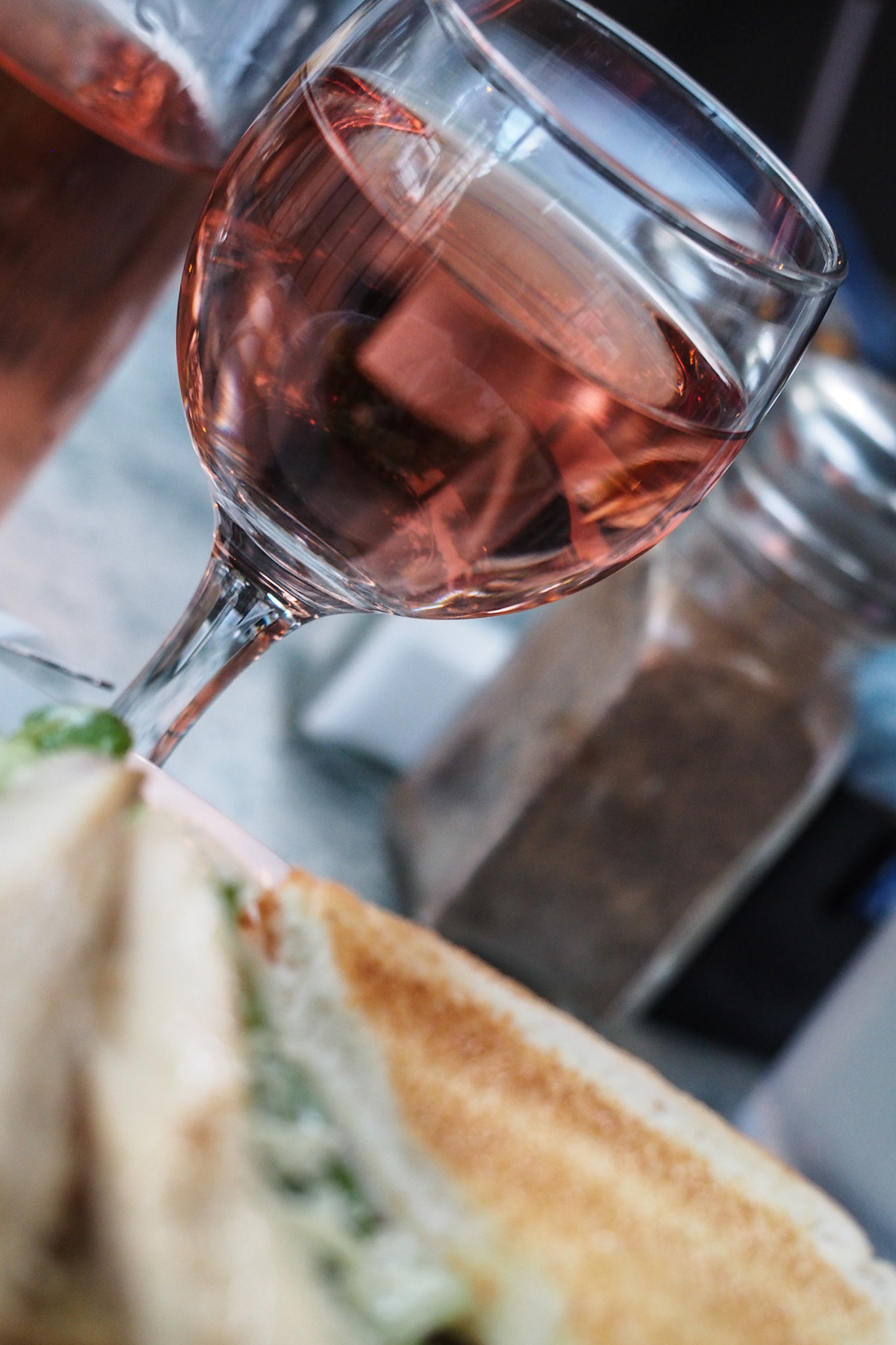 Olympus PEN E-PM2 sample photo. Sandwich with wine photography