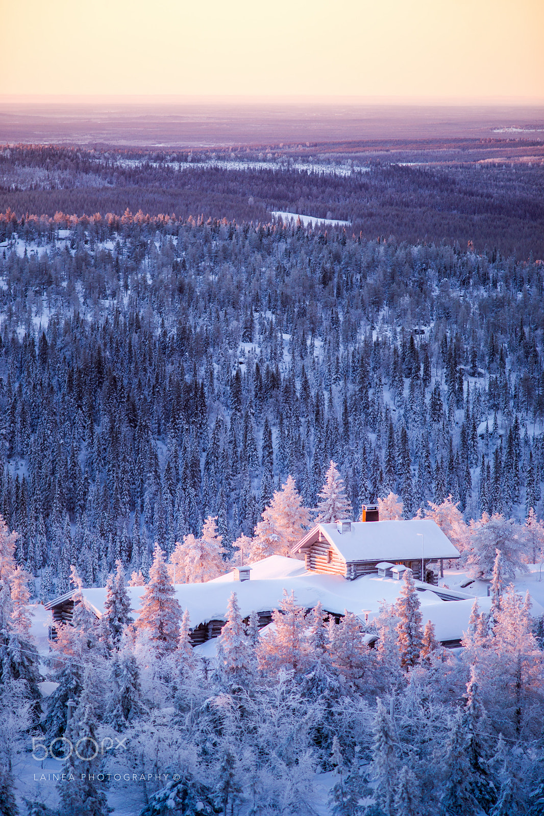 Sony Alpha DSLR-A850 sample photo. Winter scenery view over a cabin in frozen forest. photography