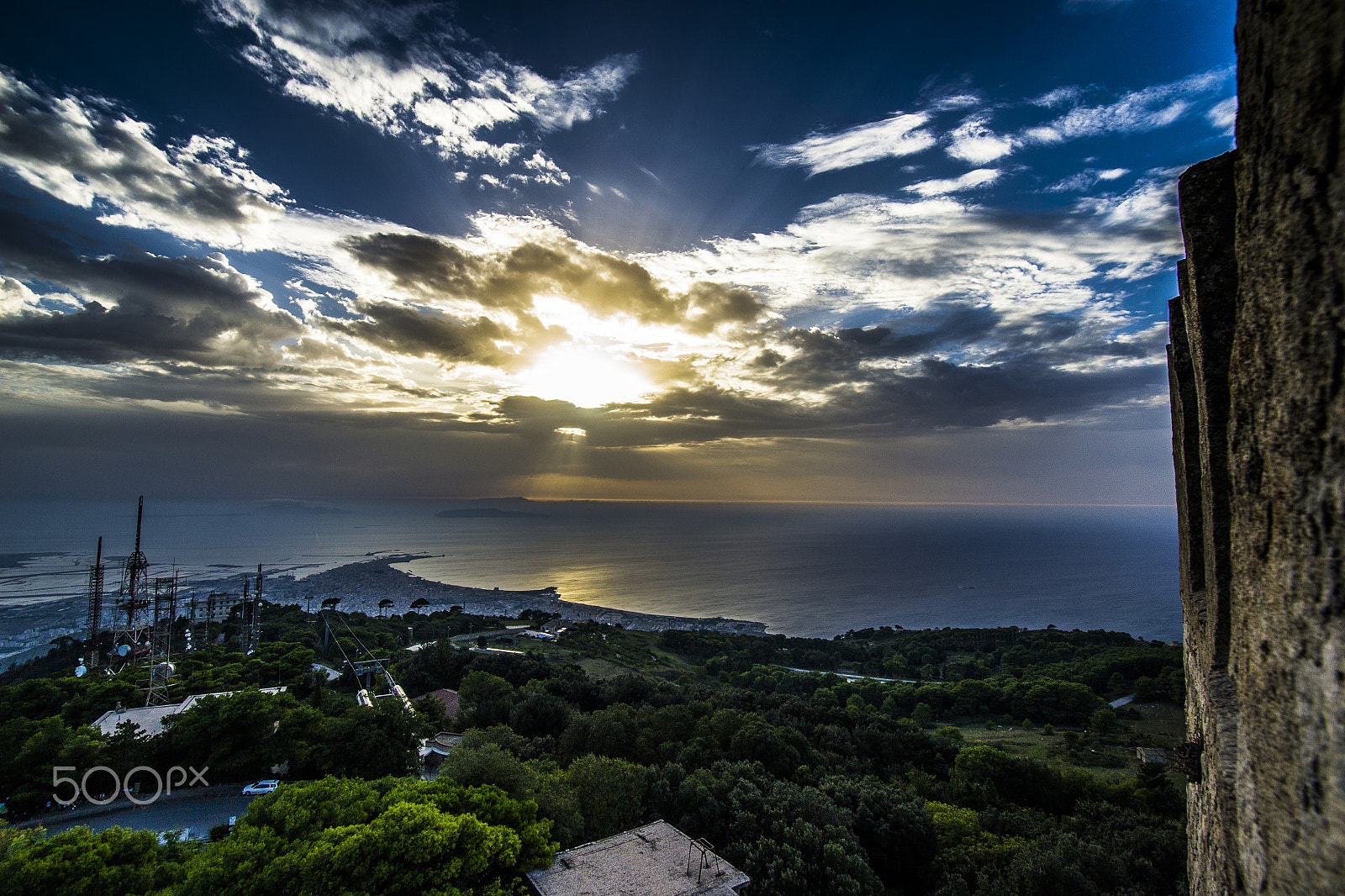 Nikon D3100 + Samyang 14mm F2.8 ED AS IF UMC sample photo. View on egades islands from erice photography