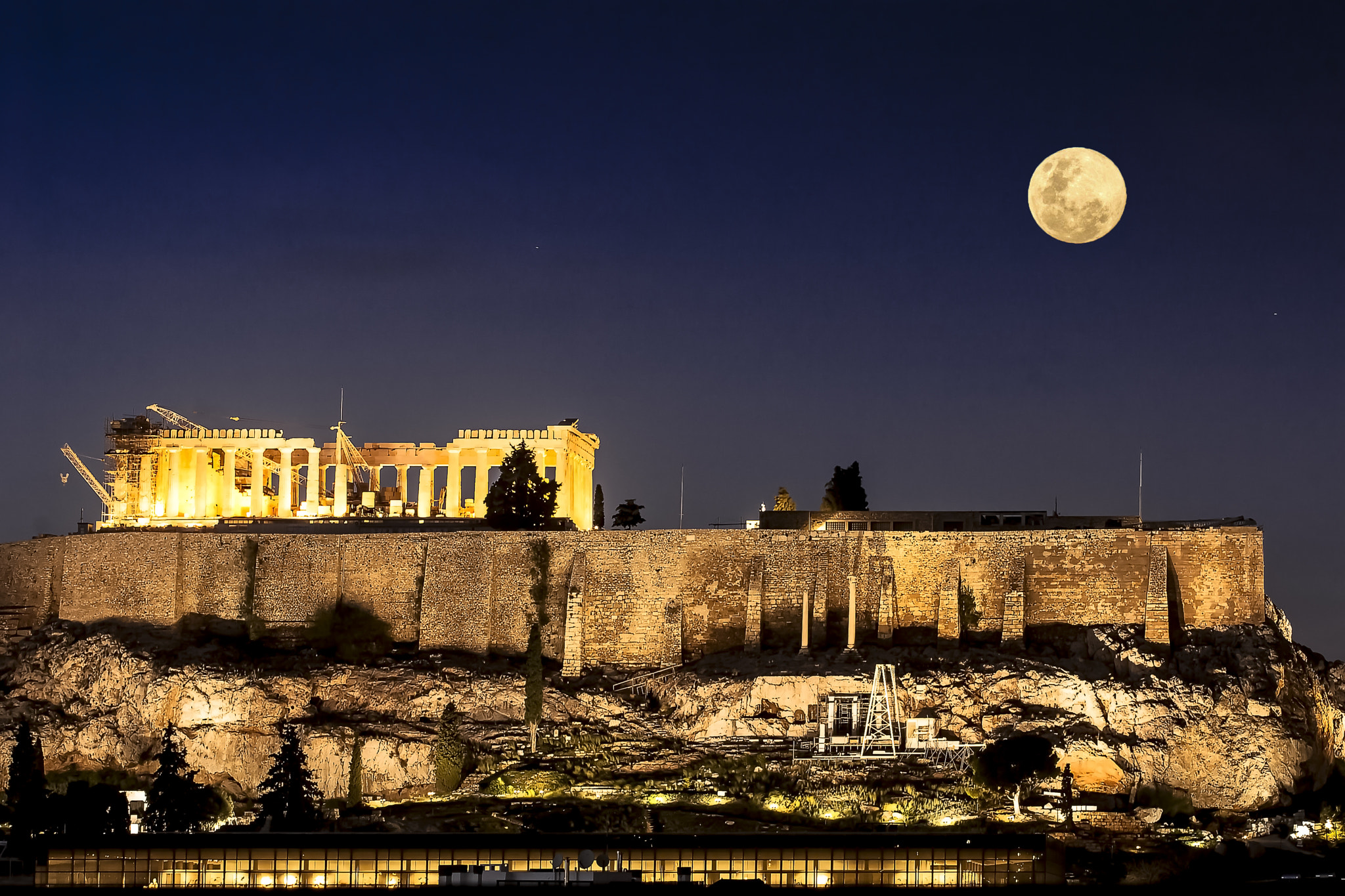 Canon EOS 30D sample photo. Parthenon at night photography