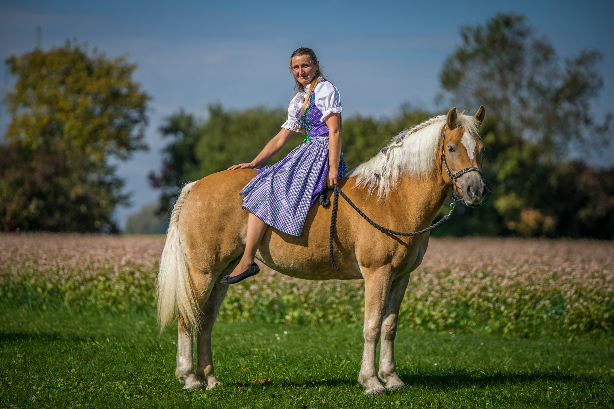 Sony a7 II + Tamron SP 70-200mm F2.8 Di VC USD sample photo. Haflinger & dirndl photography