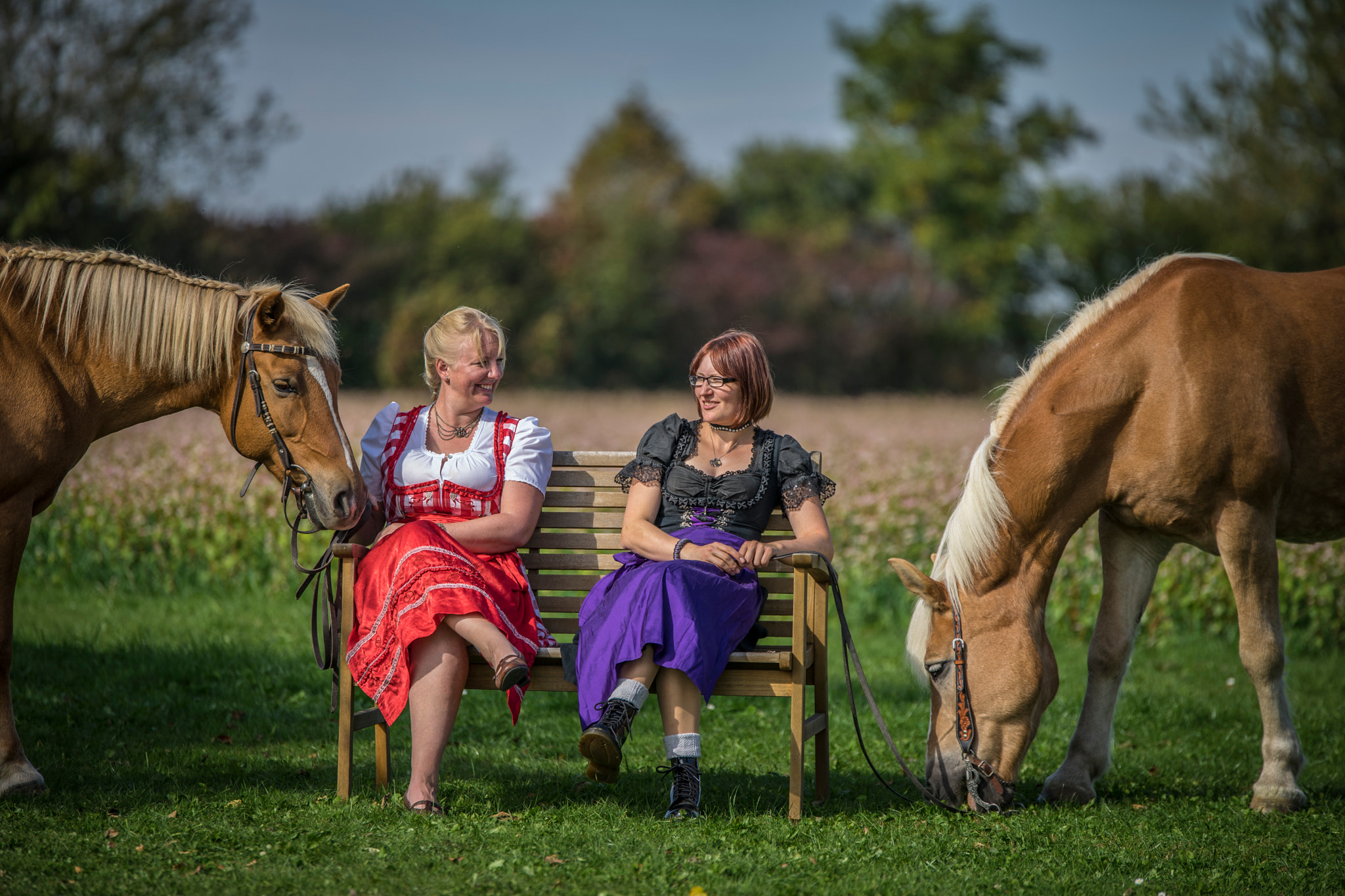 Sony a7 II + Tamron SP 70-200mm F2.8 Di VC USD sample photo. Haflinger & dirndl photography