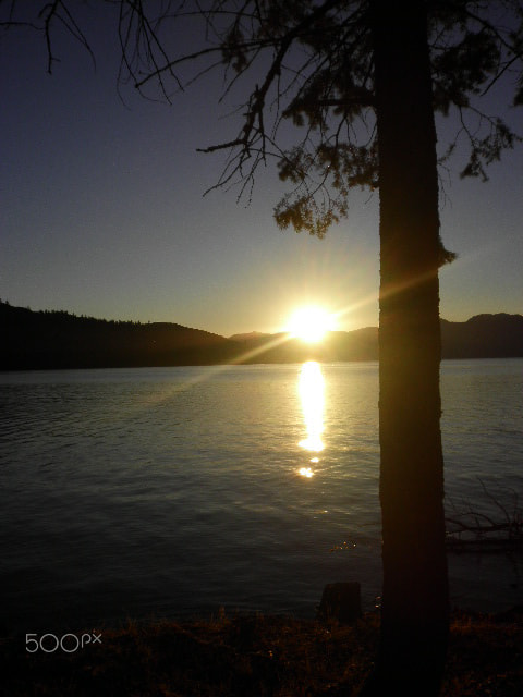 SANYO S120 sample photo. Sunrise from melita island on flathead lake photography