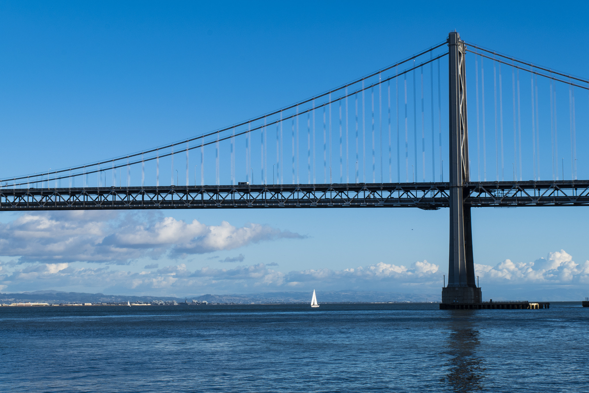 Pentax K-S2 sample photo. Sailboat and bridge photography