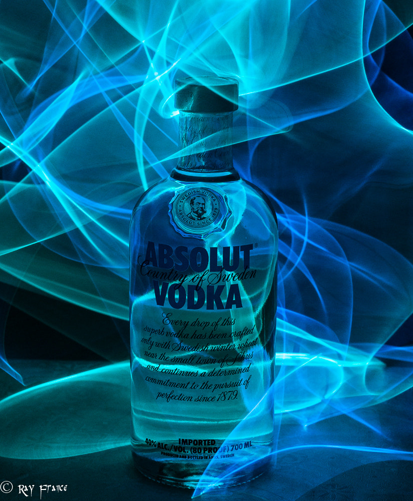 Sony Alpha DSLR-A230 + Sony DT 50mm F1.8 SAM sample photo. Lightpainting absolut vodka photography