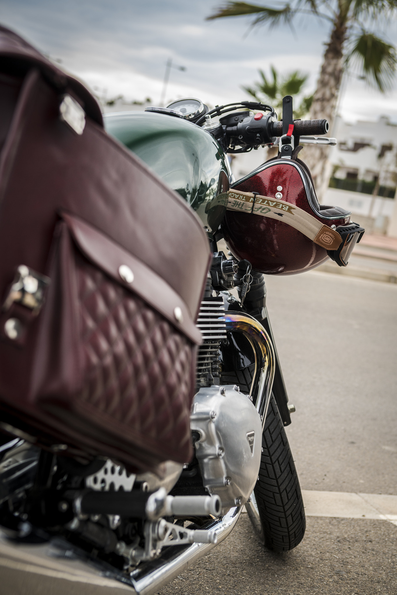 Sony a7R II + Canon EF 24-70mm F2.8L USM sample photo. Triumph cafe racer photography