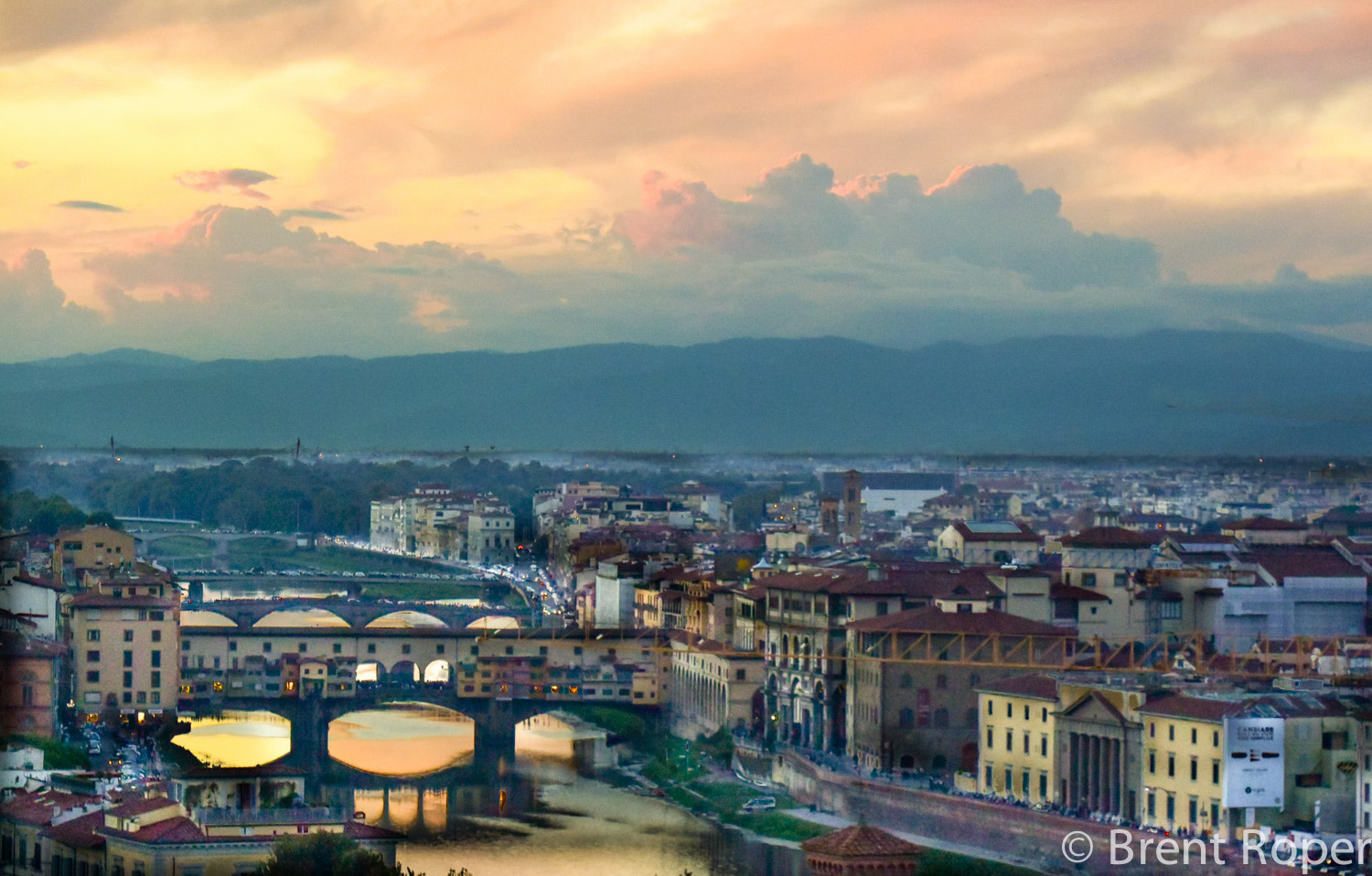 Nikon 1 Nikkor VR 30-110mm F3.8-5.6 sample photo. Florence sunset photography