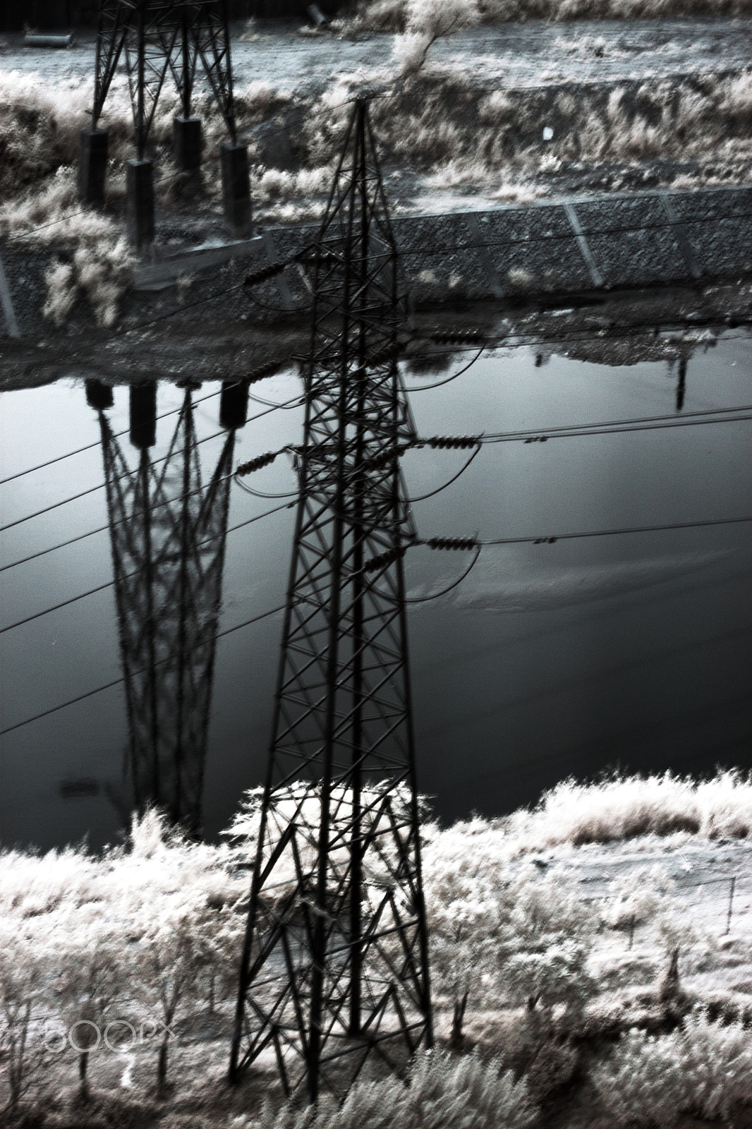 Canon EOS 500D (EOS Rebel T1i / EOS Kiss X3) sample photo. Parallel power lines photography