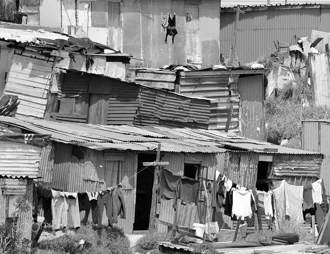 AF Zoom-Nikkor 70-300mm f/4-5.6D ED sample photo. Shanty town homes cape town photography