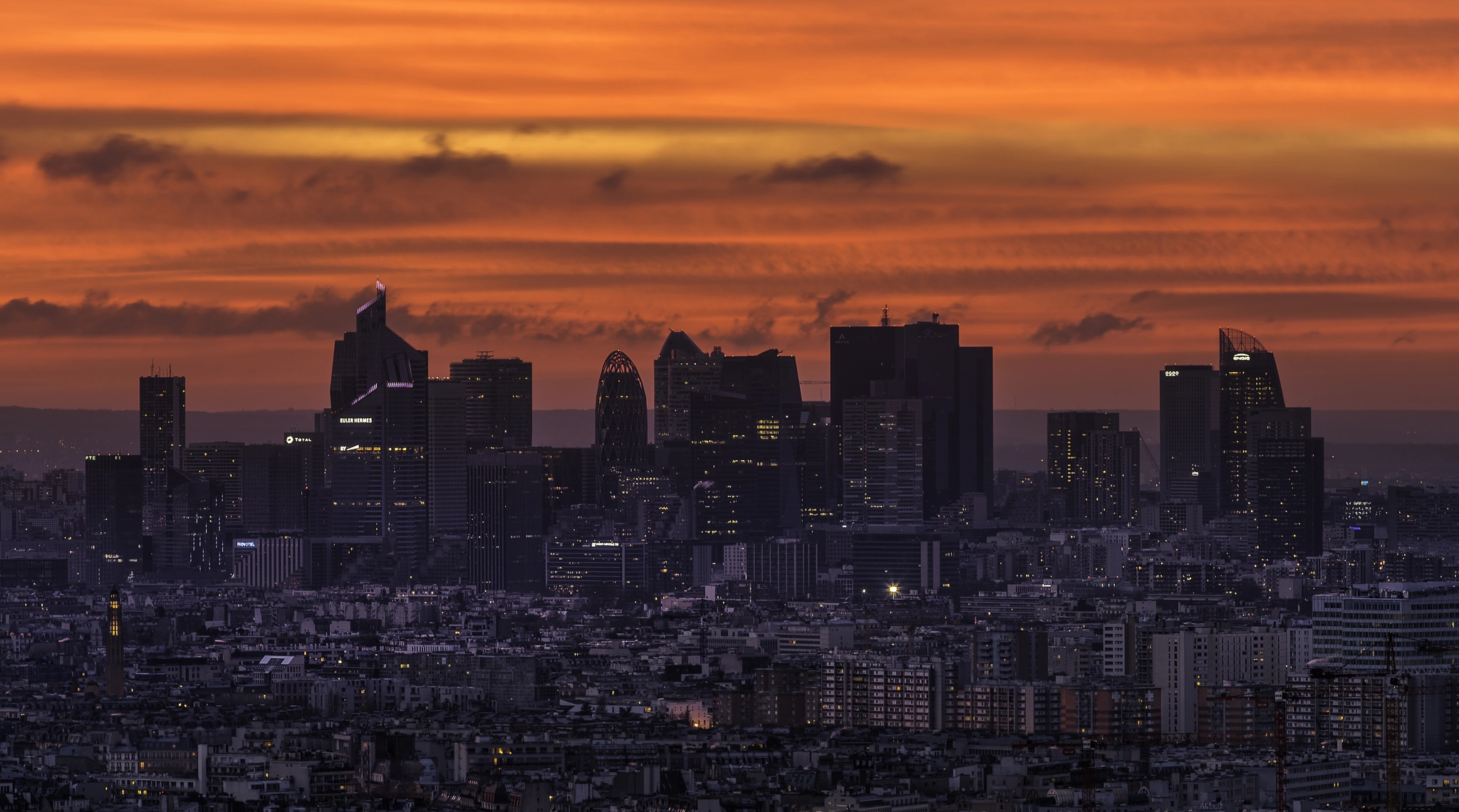 Sony a7R II + Canon EF 70-200mm F2.8L USM sample photo. La defense sunset photography