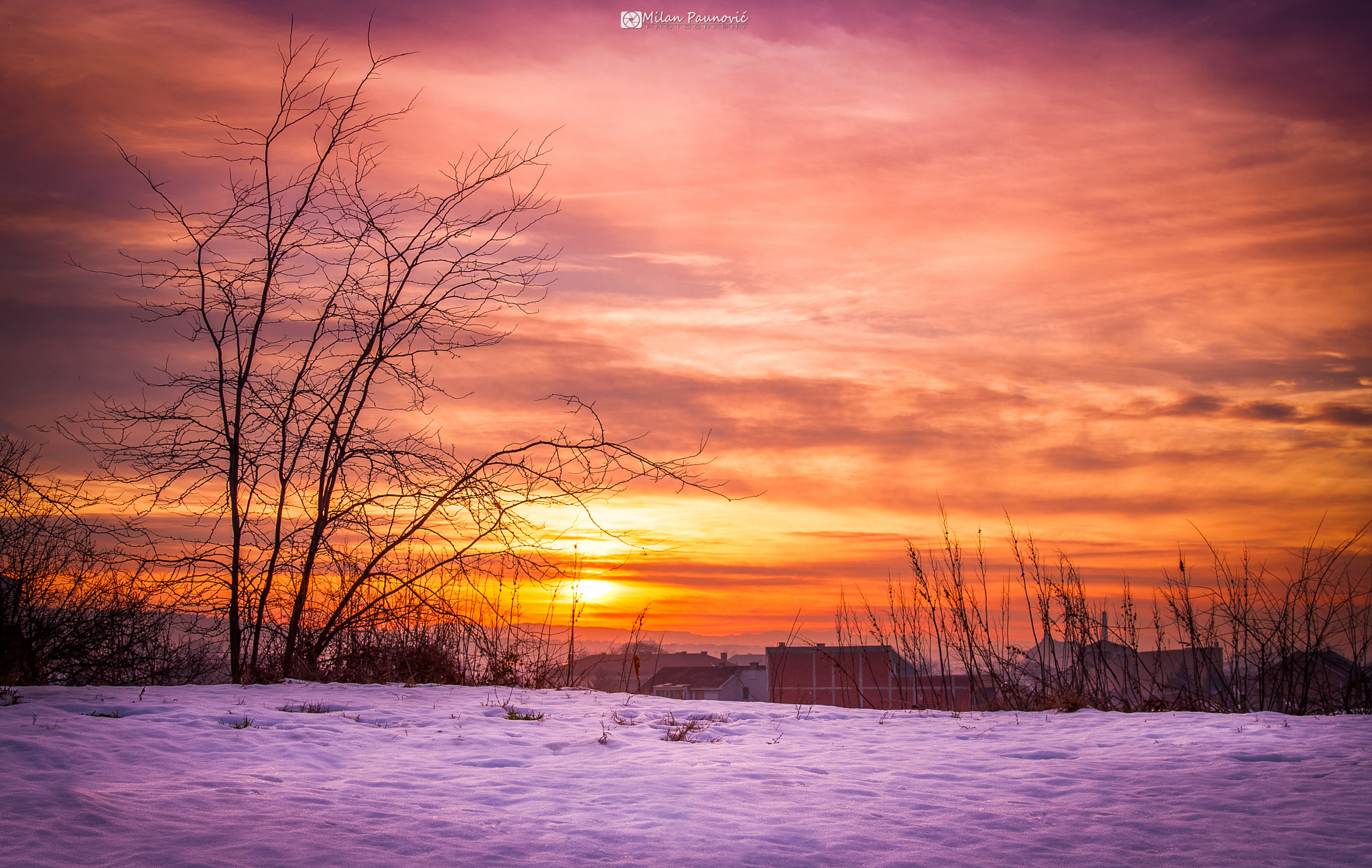Canon EF 28-105mm f/3.5-4.5 USM sample photo. Warm winter sunset photography